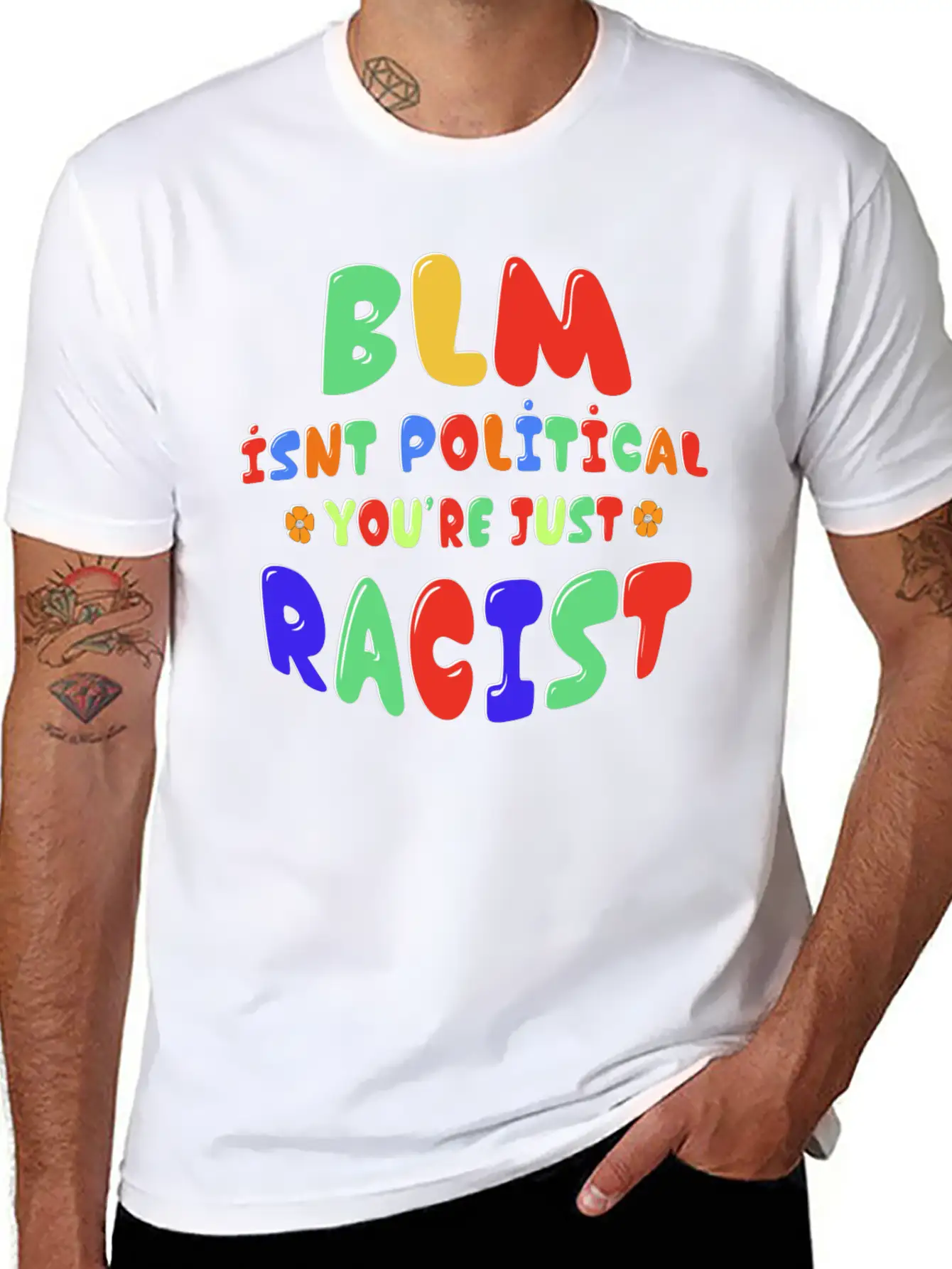 BLM Isn't Political You're Just Racist Soft Cotton Short Sleeve Tee ¨C Unisex Wardrobe Staple