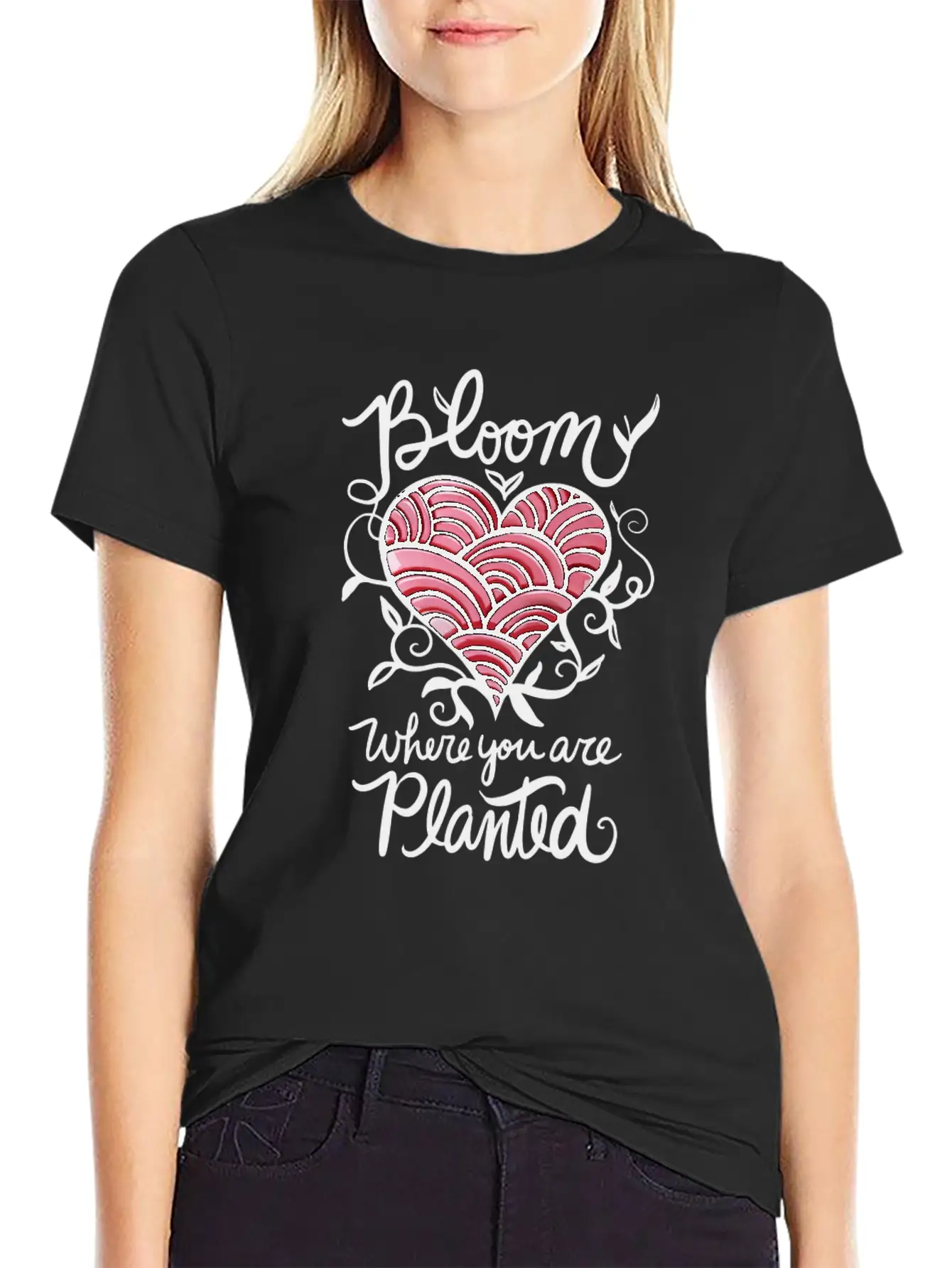 Bloom Where You Are Planted Essential Cotton Tee For Daily Outfits ¨C Unisex Style