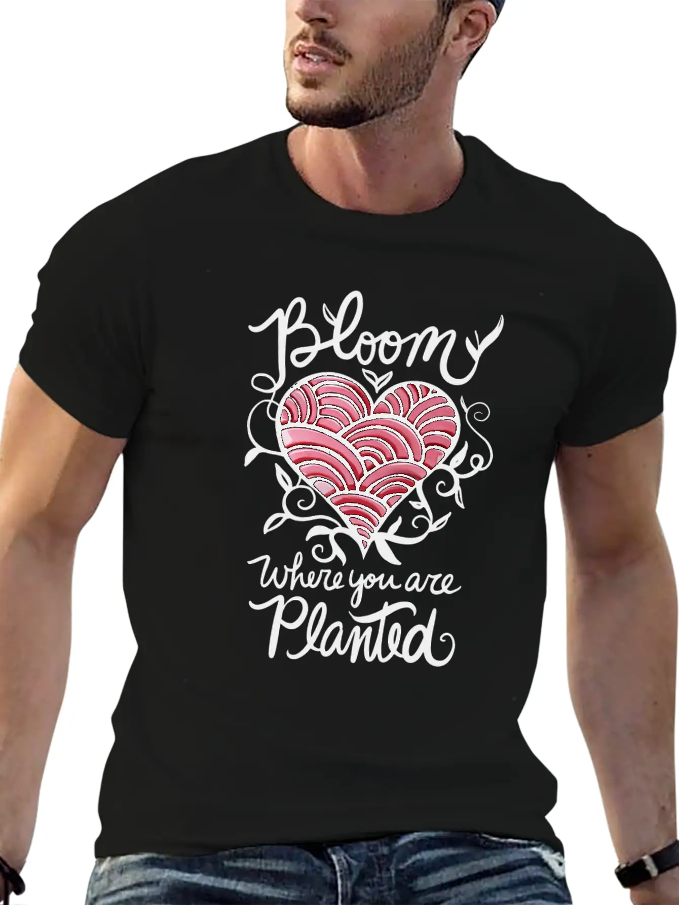 Bloom Where You Are Planted Essential Cotton Tee For Daily Outfits ¨C Unisex Style