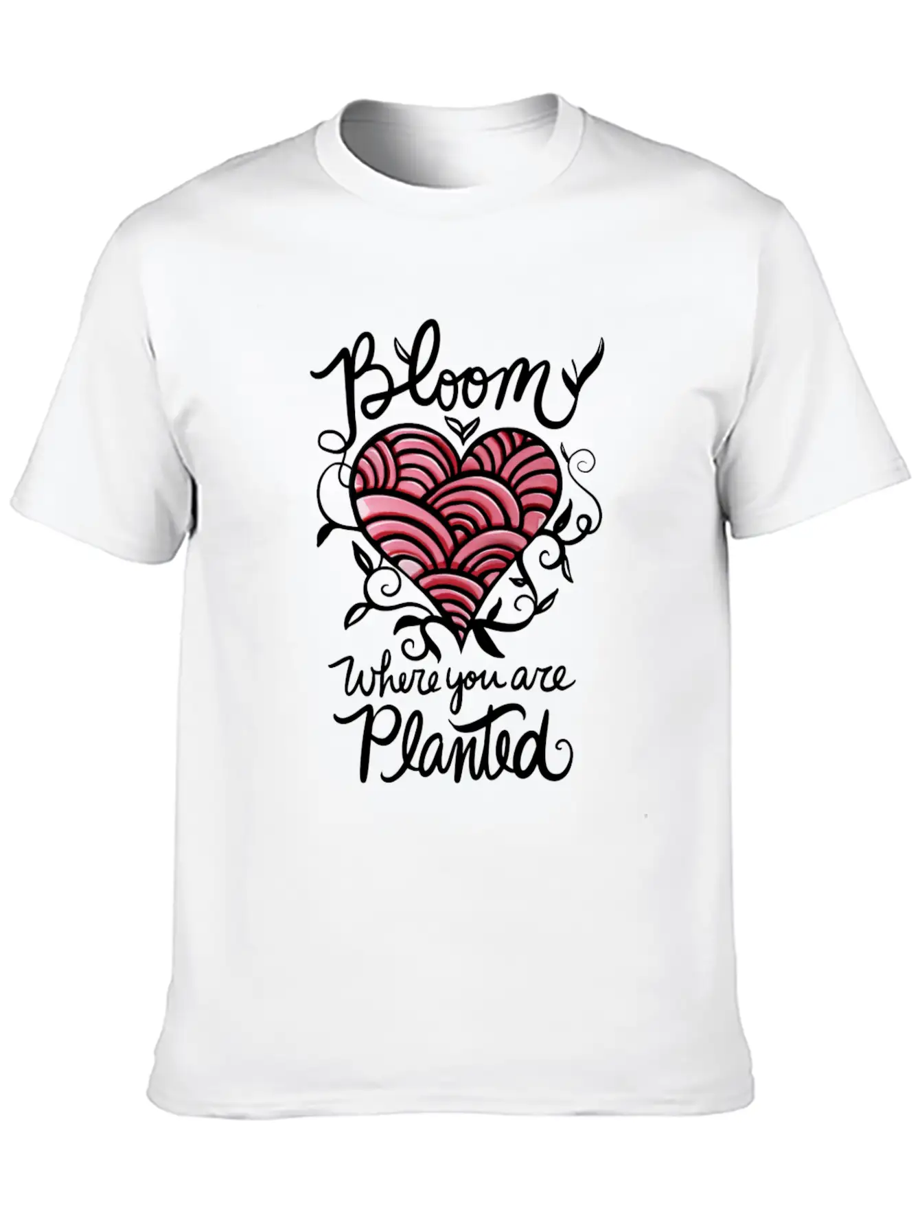 Bloom Where You Are Planted Essential Cotton Tee For Daily Outfits ¨C Unisex Style
