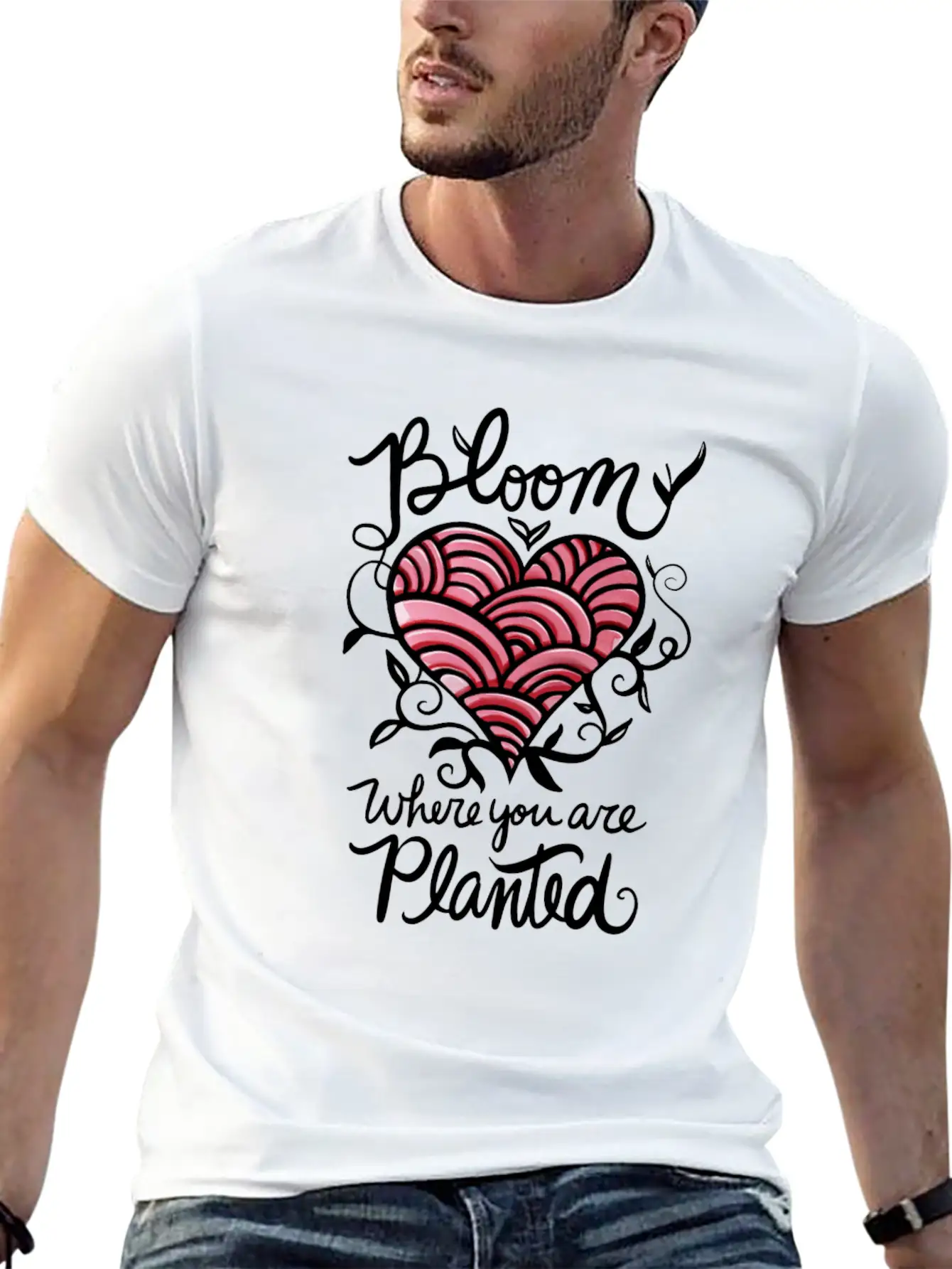 Bloom Where You Are Planted Essential Cotton Tee For Daily Outfits ¨C Unisex Style