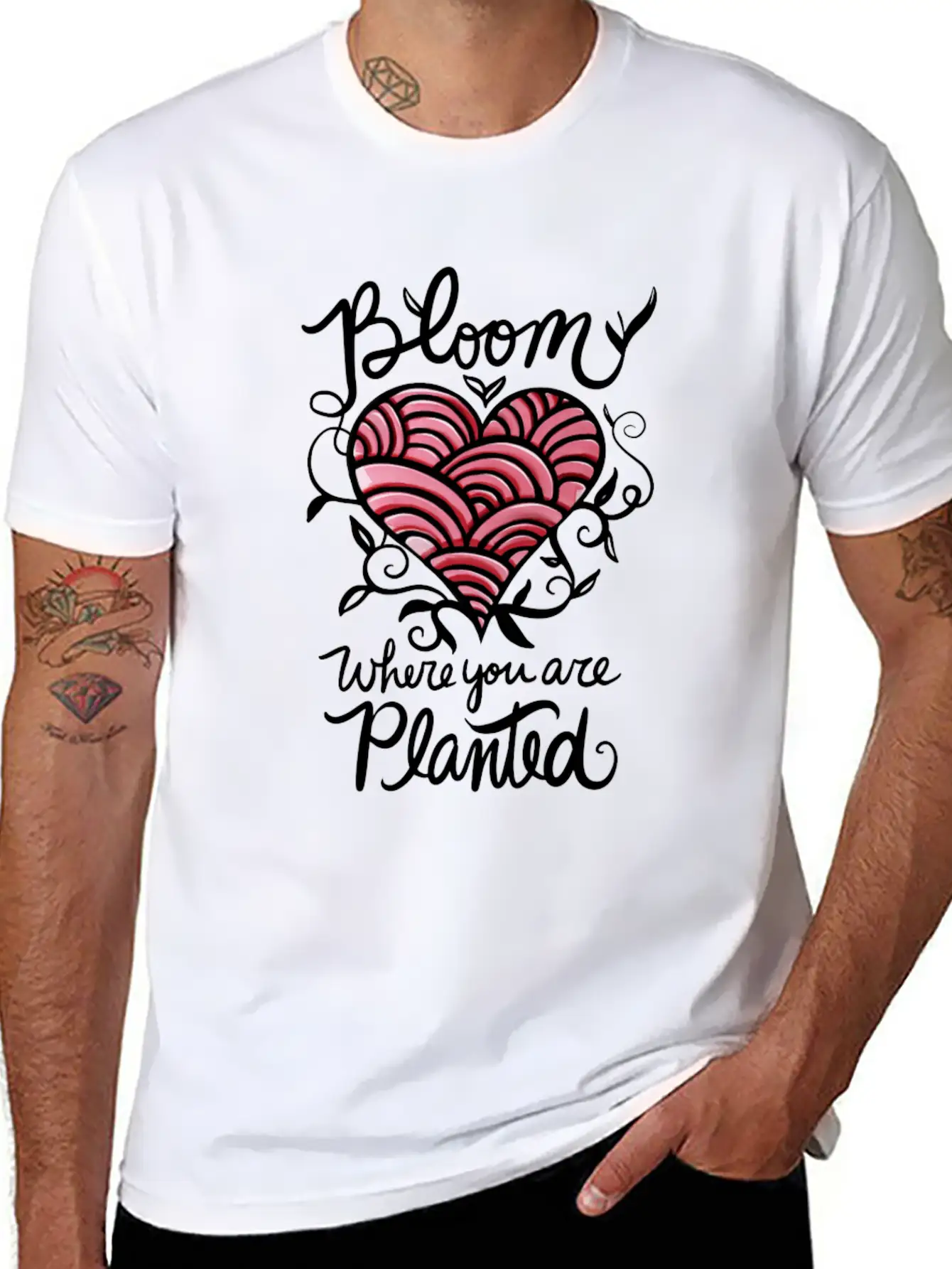 Bloom Where You Are Planted Essential Cotton Tee For Daily Outfits ¨C Unisex Style