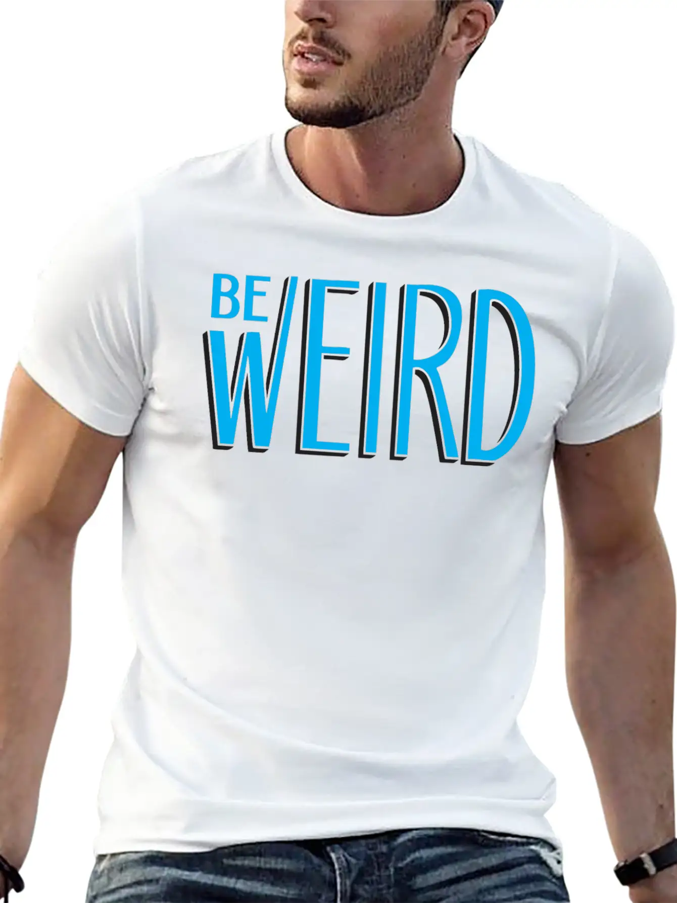 Blue Be Weird Essential Cotton Tee For Daily Outfits ¨C Unisex Style