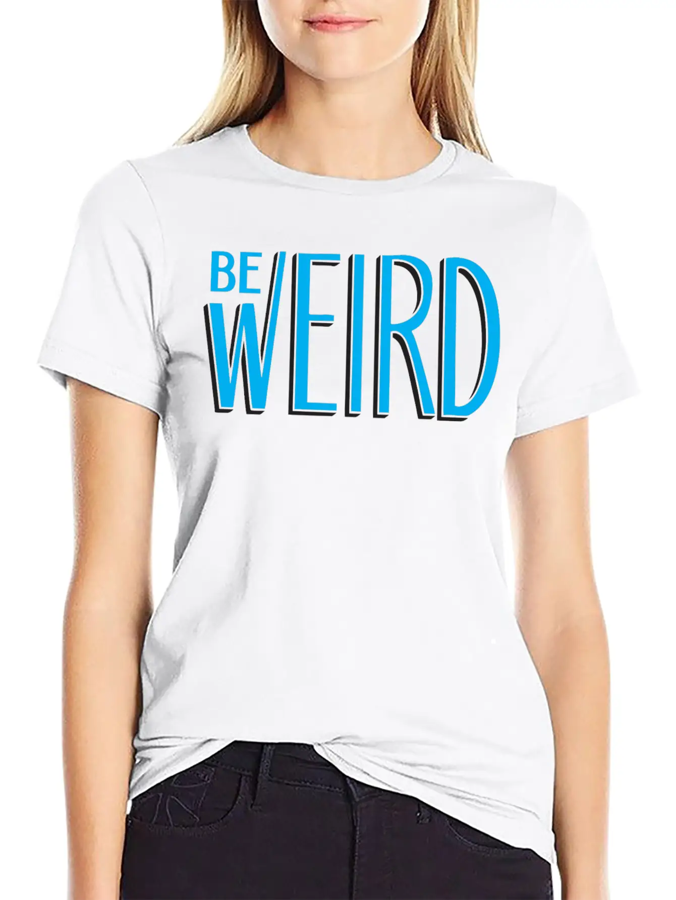 Blue Be Weird Essential Cotton Tee For Daily Outfits ¨C Unisex Style