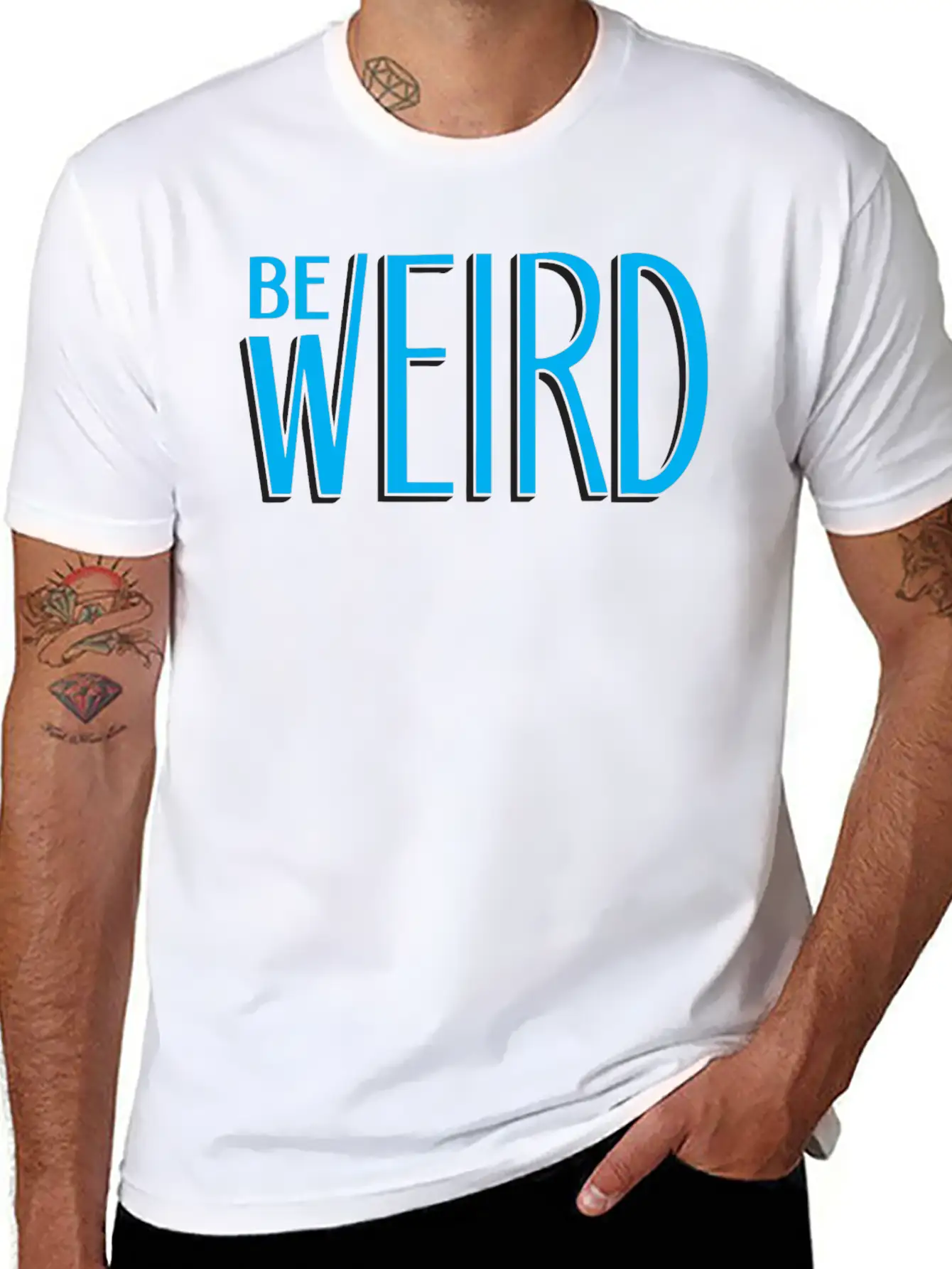 Blue Be Weird Essential Cotton Tee For Daily Outfits ¨C Unisex Style