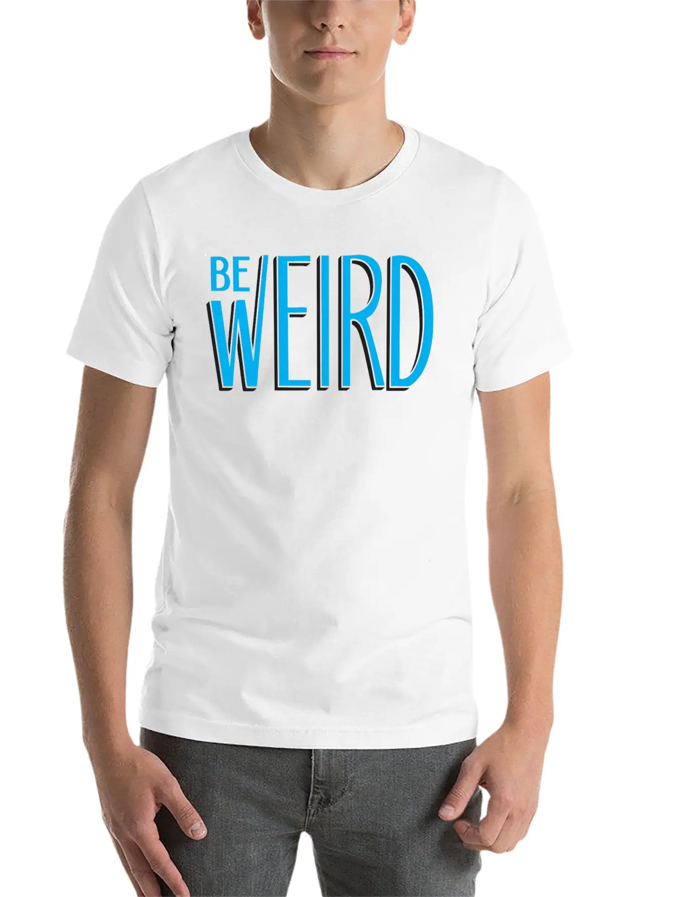 Blue Be Weird Essential Cotton Tee For Daily Outfits ¨C Unisex Style