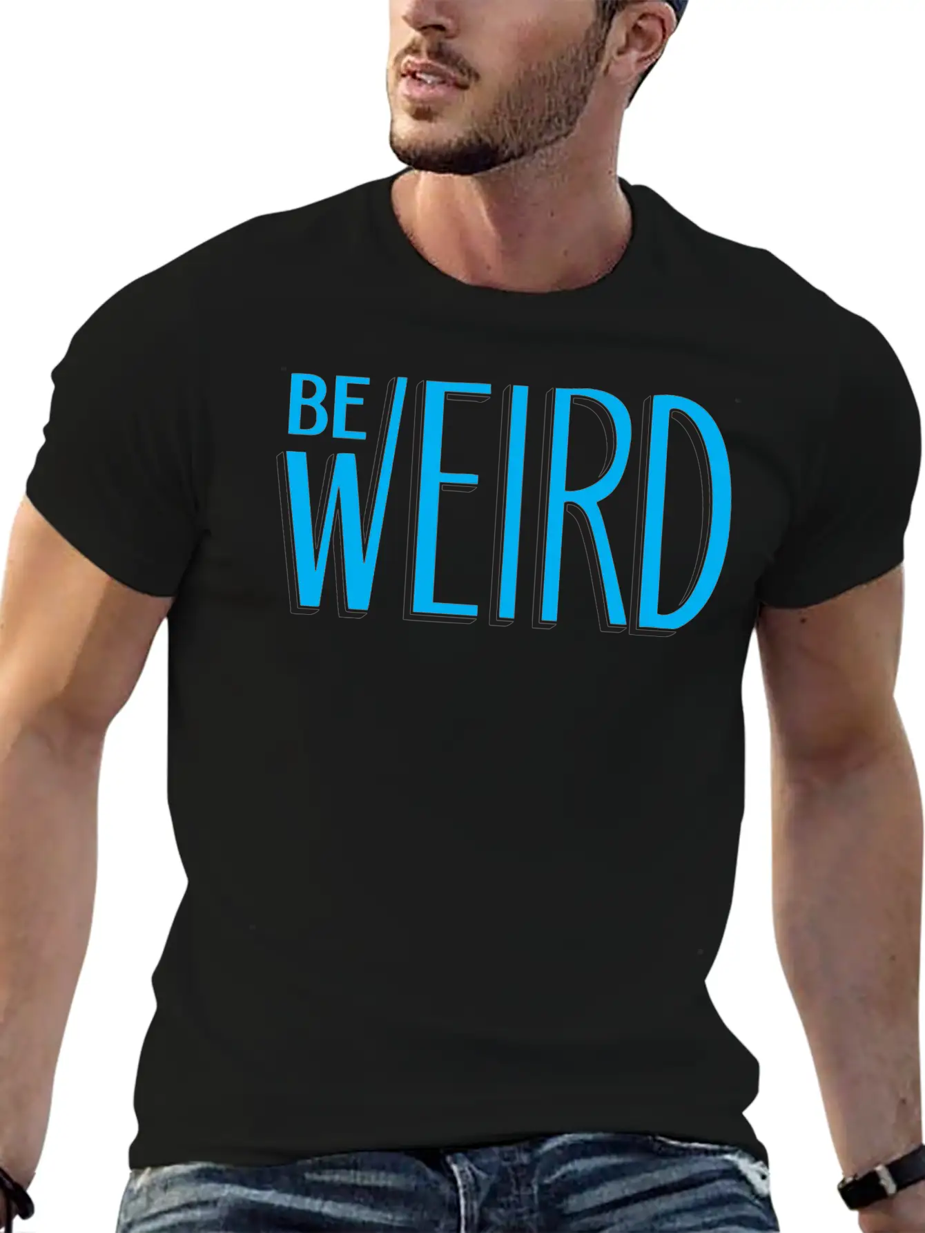 Blue Be Weird Essential Cotton Tee For Daily Outfits ¨C Unisex Style