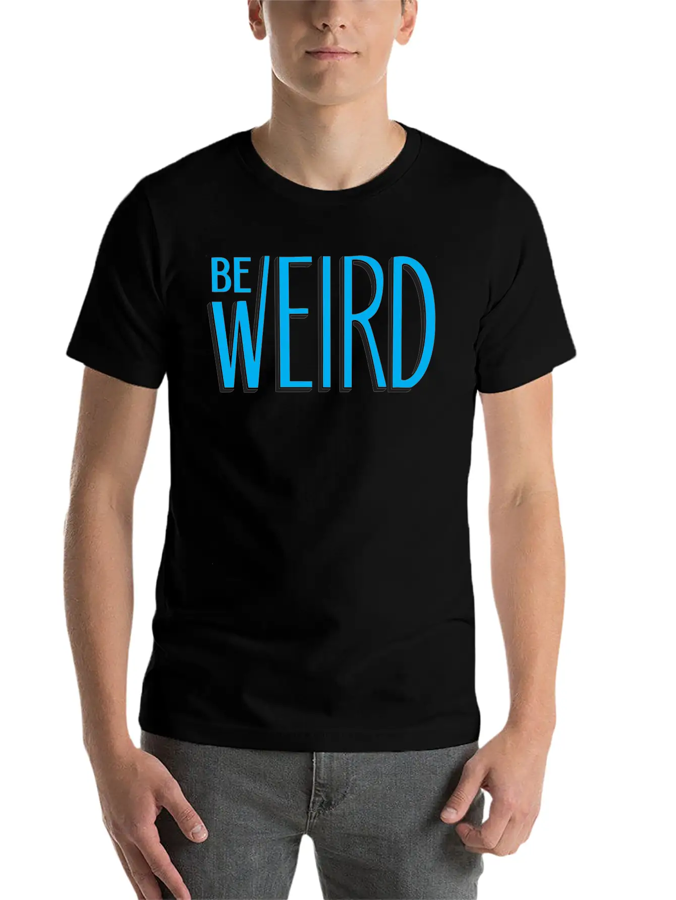 Blue Be Weird Essential Cotton Tee For Daily Outfits ¨C Unisex Style