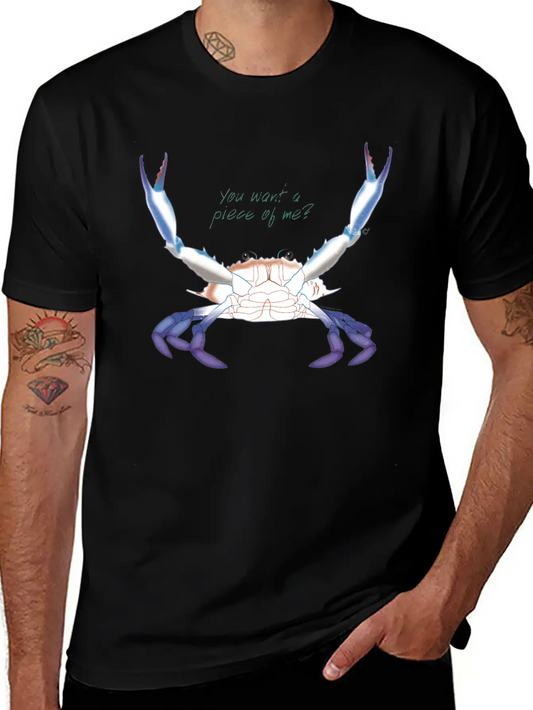 Blue Crab: You Want A Piece Of Me? Essential Cotton Tee For Daily Outfits ¨C Unisex Style