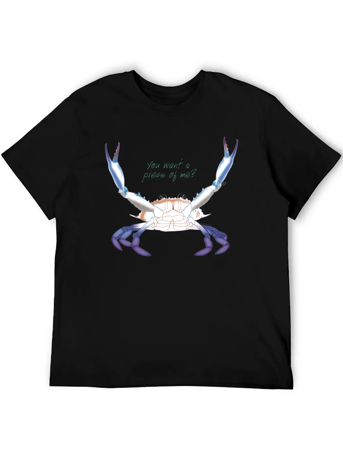Blue Crab: You Want A Piece Of Me? Essential Cotton Tee For Daily Outfits ¨C Unisex Style