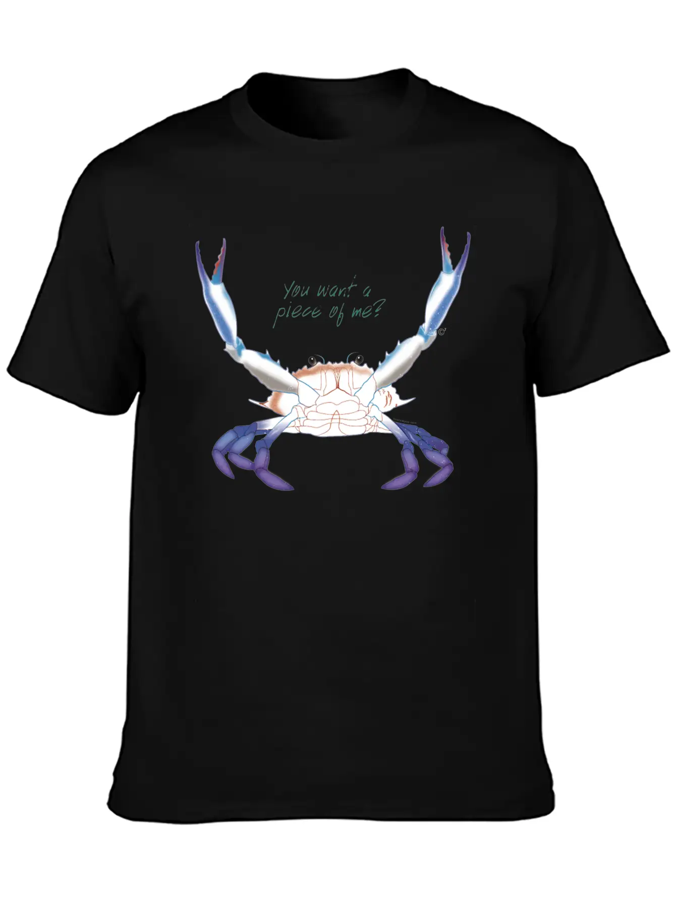 Blue Crab: You Want A Piece Of Me? Essential Cotton Tee For Daily Outfits ¨C Unisex Style