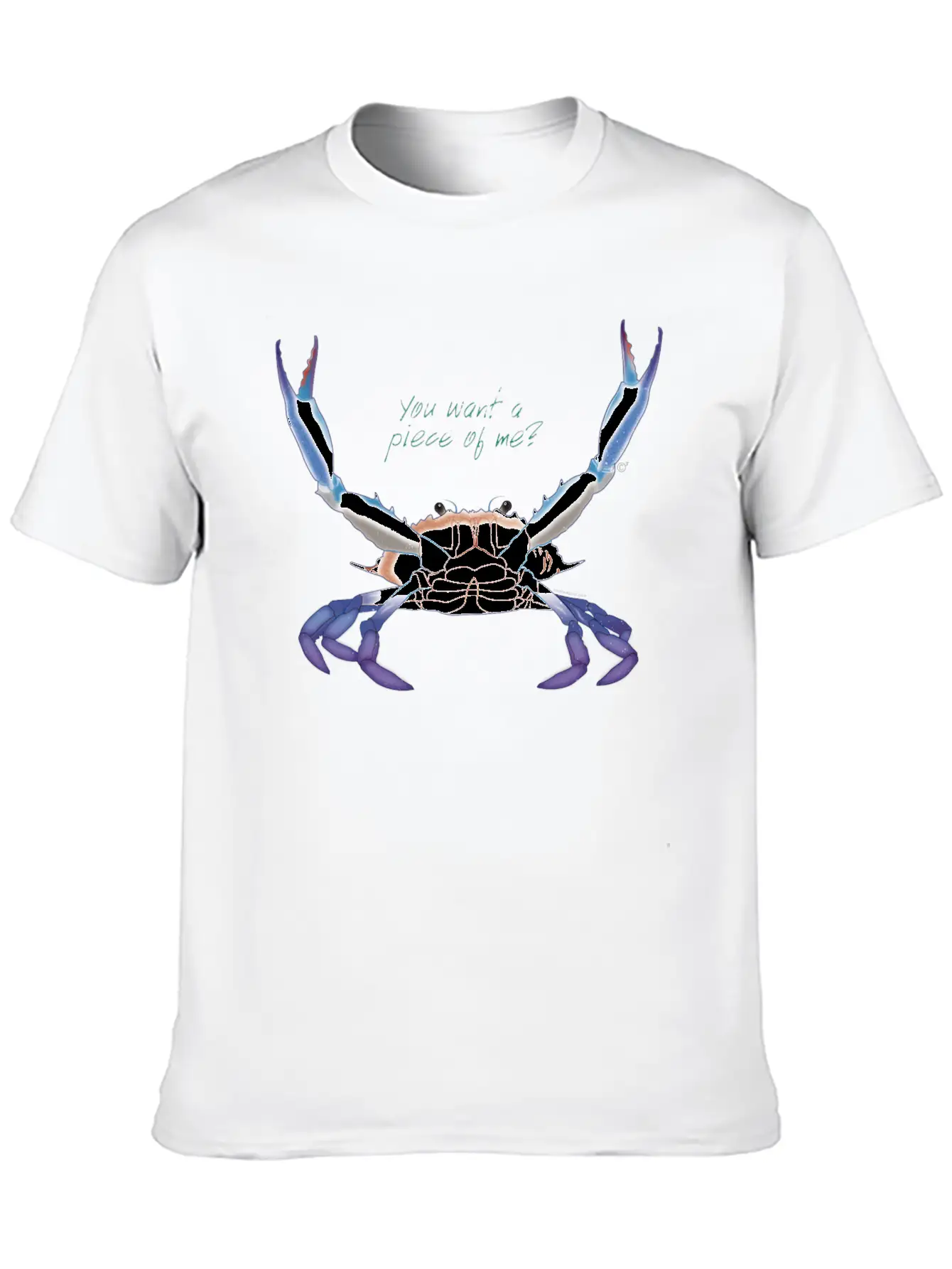 Blue Crab: You Want A Piece Of Me? Essential Cotton Tee For Daily Outfits ¨C Unisex Style
