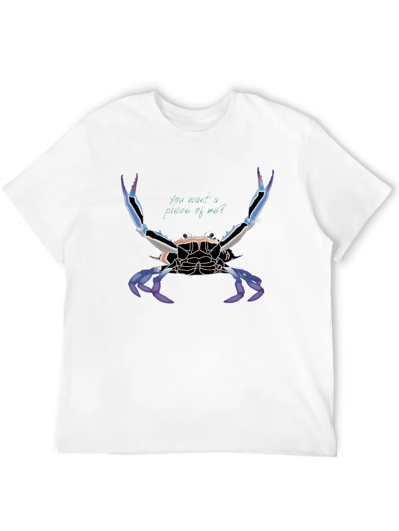 Blue Crab: You Want A Piece Of Me? Essential Cotton Tee For Daily Outfits ¨C Unisex Style