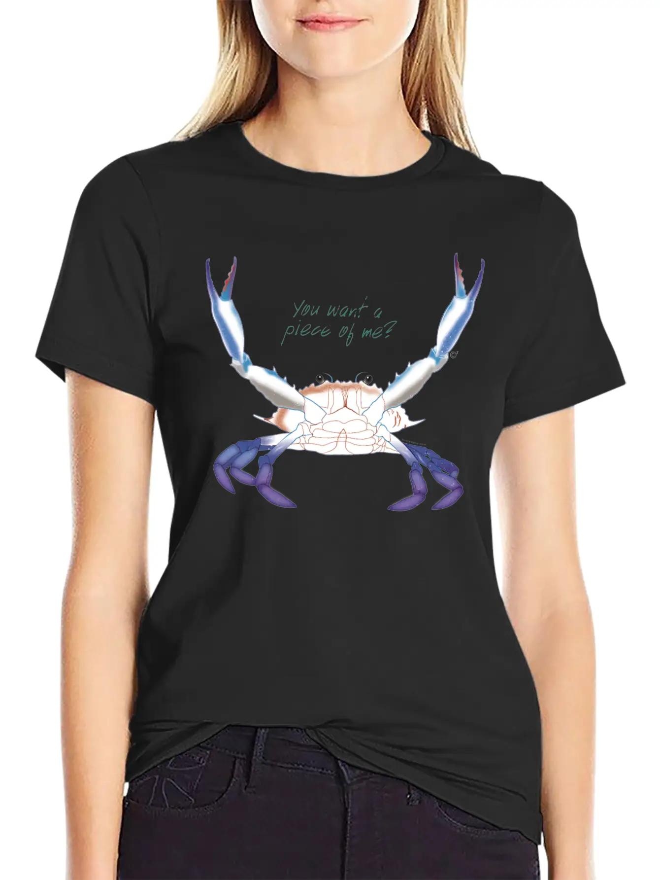 Blue Crab: You Want A Piece Of Me? Essential Cotton Tee For Daily Outfits ¨C Unisex Style