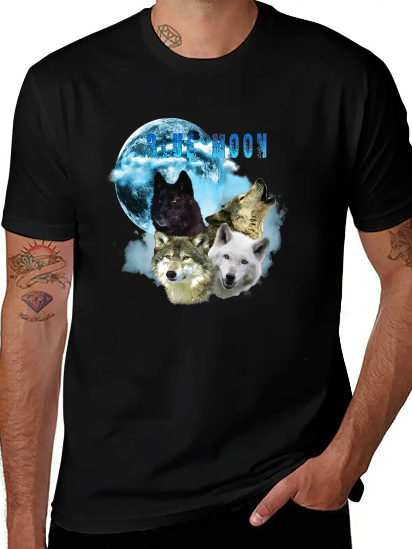Blue Moon Wolves 2 Soft Cotton Short Sleeve Tee ¨C Unisex Wardrobe Staple