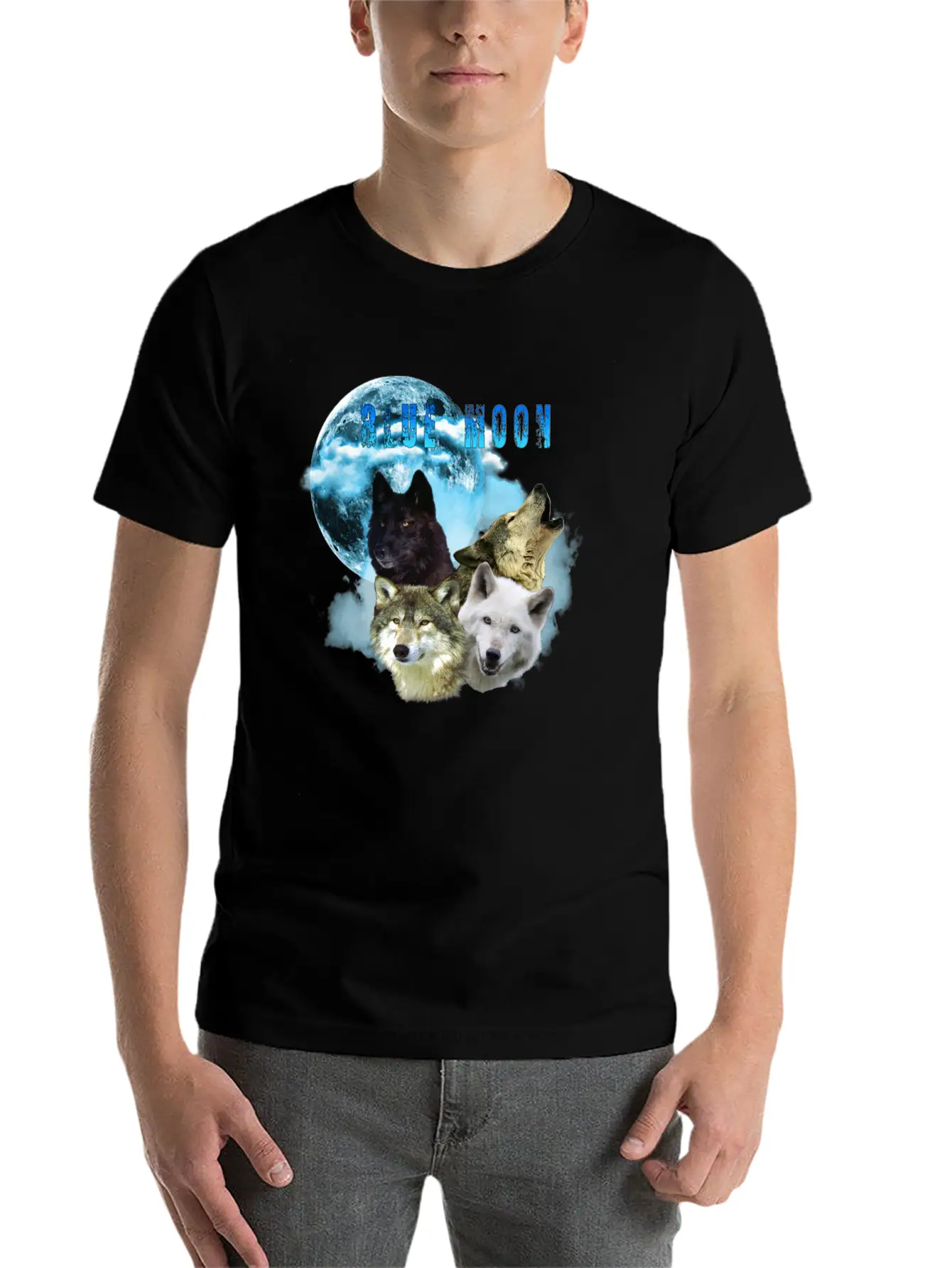 Blue Moon Wolves 2 Soft Cotton Short Sleeve Tee ¨C Unisex Wardrobe Staple