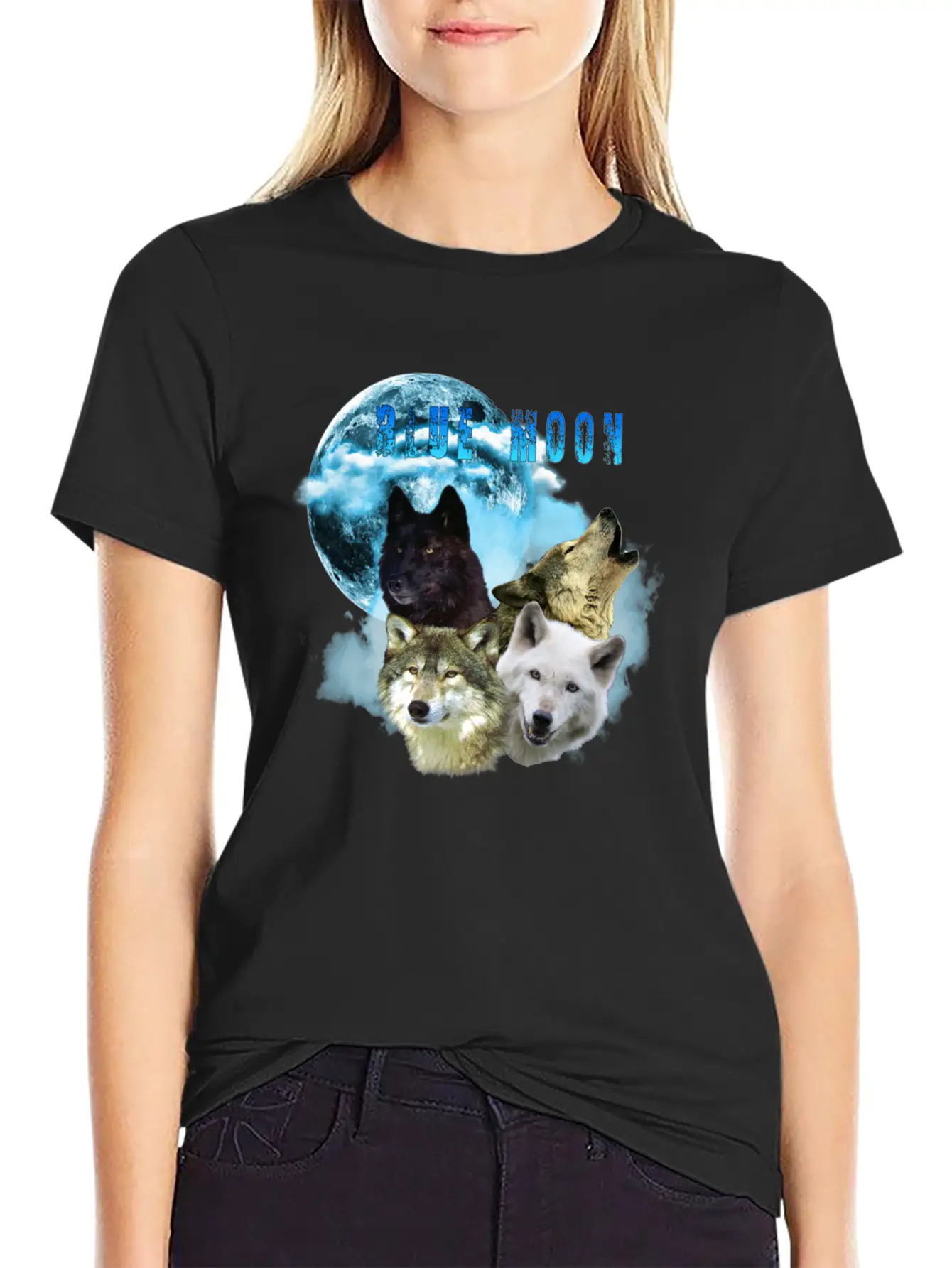 Blue Moon Wolves 2 Soft Cotton Short Sleeve Tee ¨C Unisex Wardrobe Staple