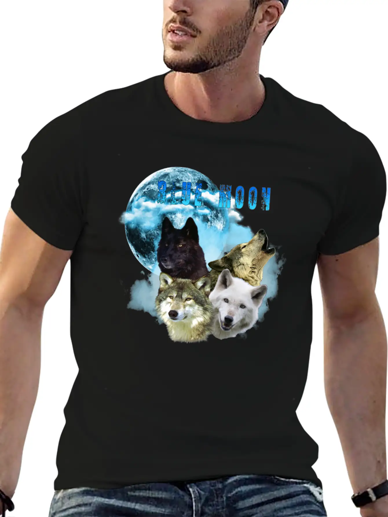 Blue Moon Wolves 2 Soft Cotton Short Sleeve Tee ¨C Unisex Wardrobe Staple