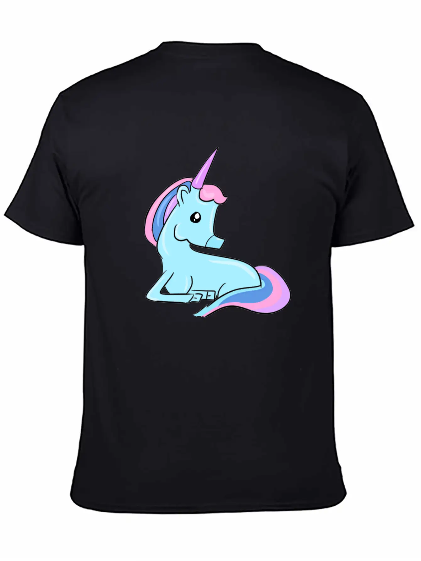 Blue Unicorn Fairy Tale Horse Fantasy Imagination Essential Cotton Tee For Daily Outfits ¨C Unisex Style