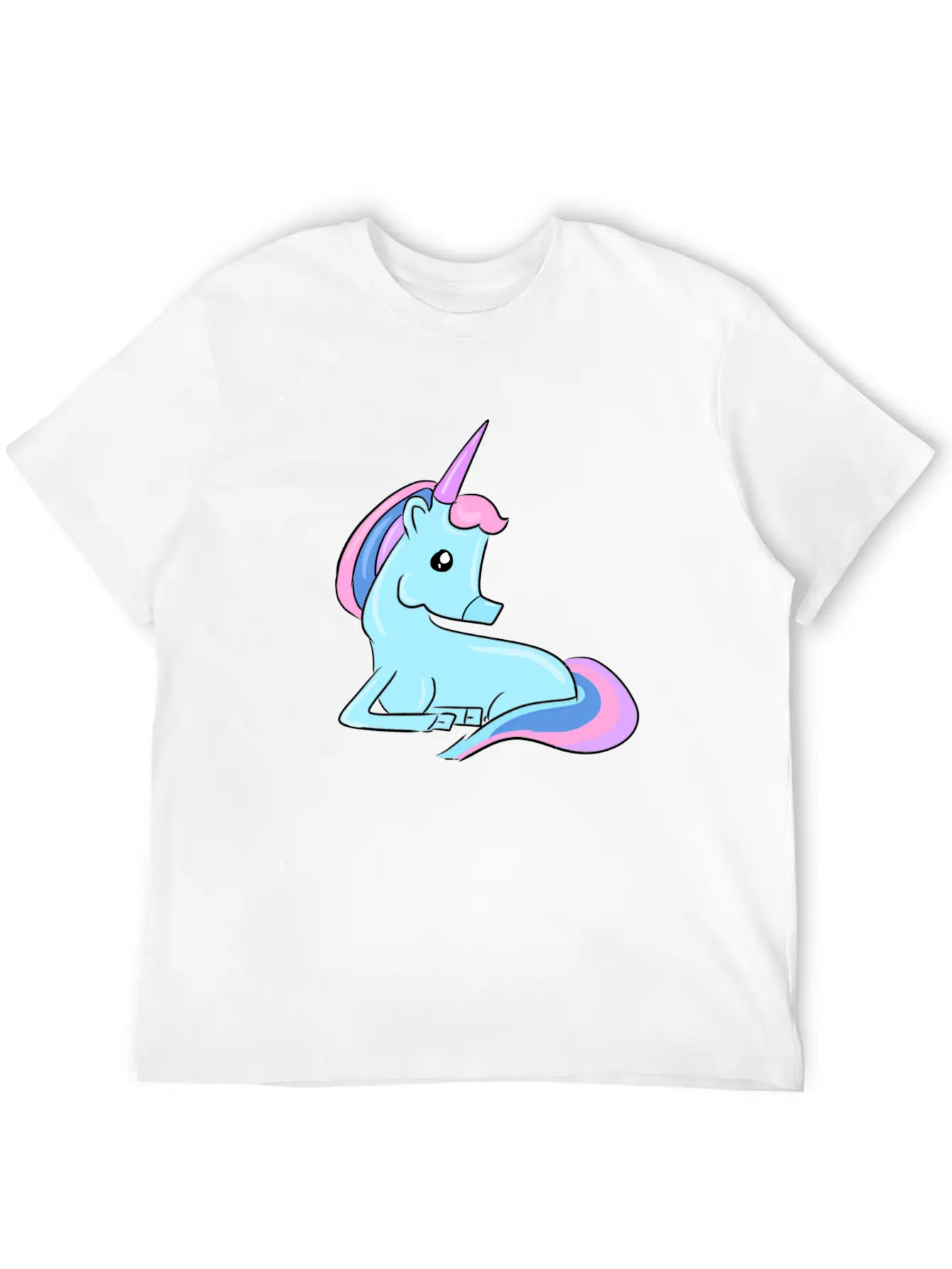 Blue Unicorn Fairy Tale Horse Fantasy Imagination Essential Cotton Tee For Daily Outfits ¨C Unisex Style