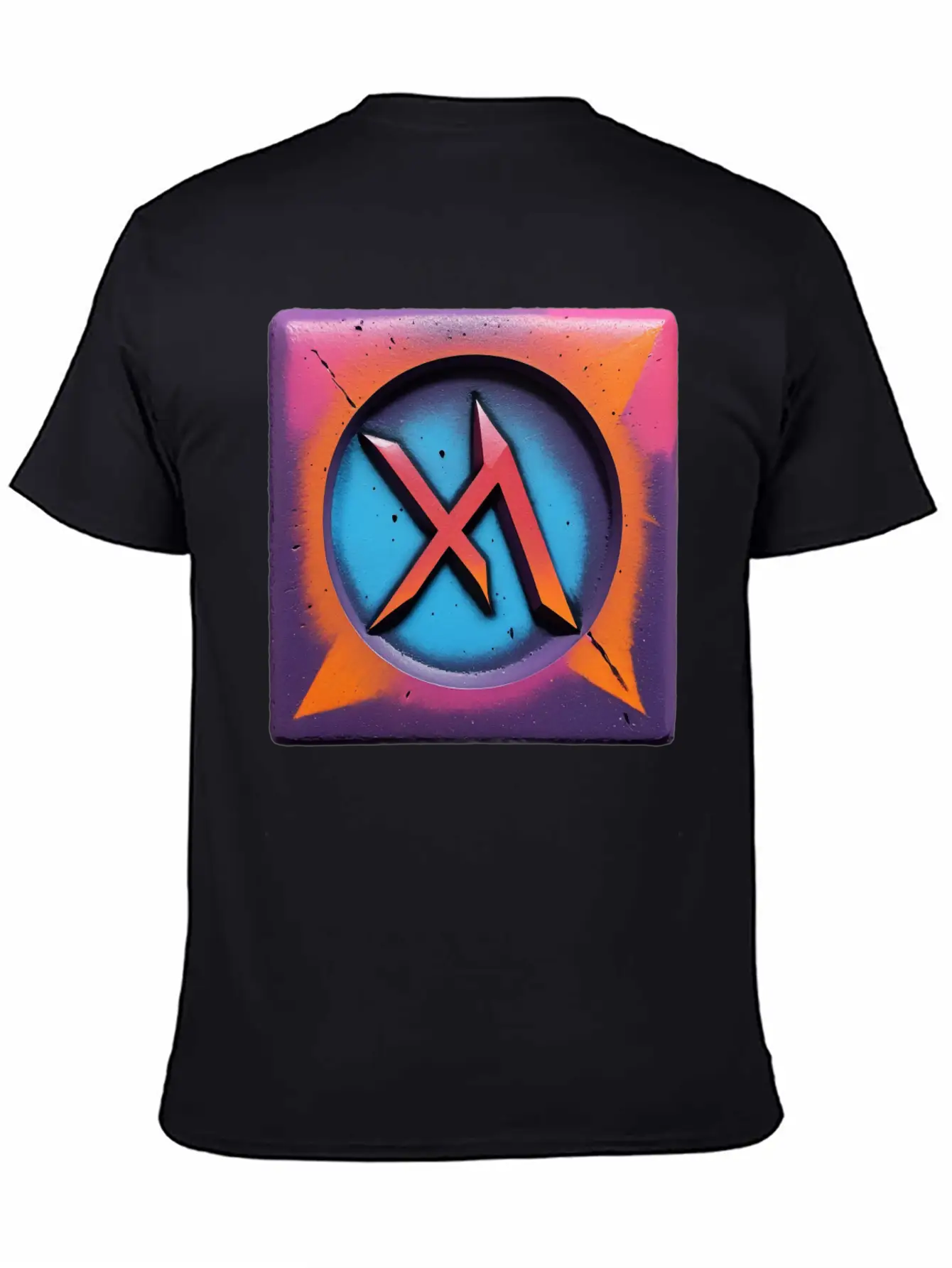 Bold Neon Graffiti Symbol Basic Graphic T-Shirt ¨C Daily Comfort In Soft Cotton