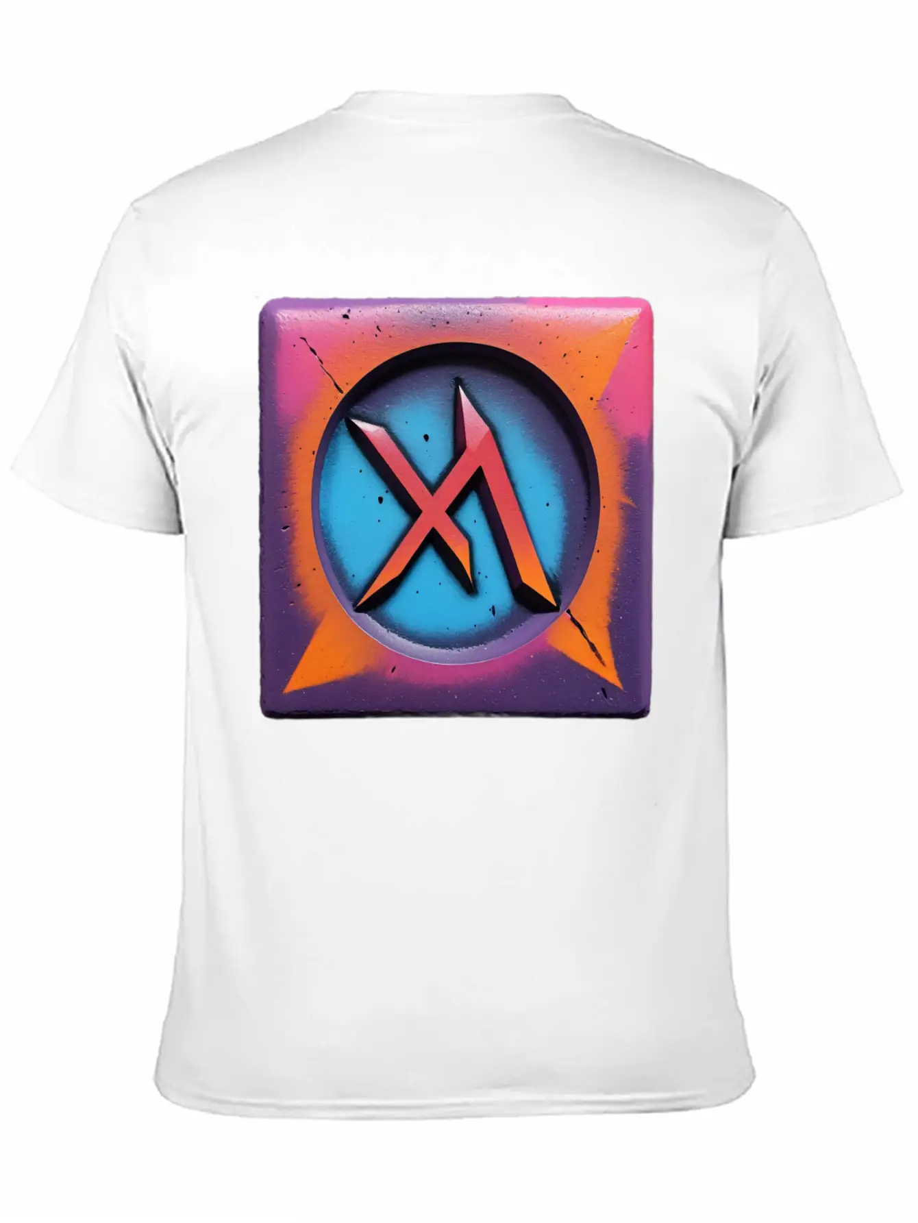 Bold Neon Graffiti Symbol Basic Graphic T-Shirt ¨C Daily Comfort In Soft Cotton