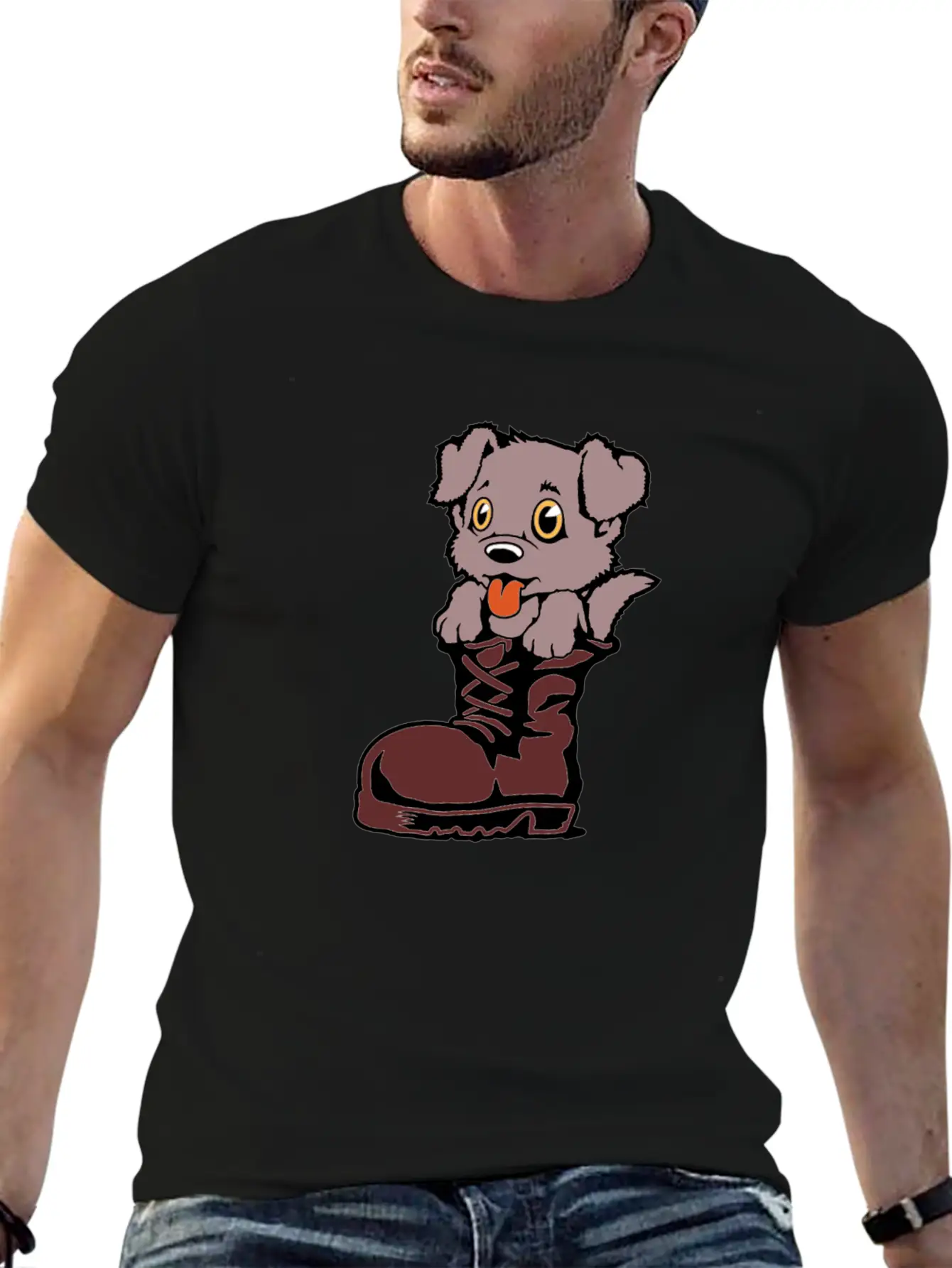 Boots Dog Essential Cotton Tee For Daily Outfits ¨C Unisex Style