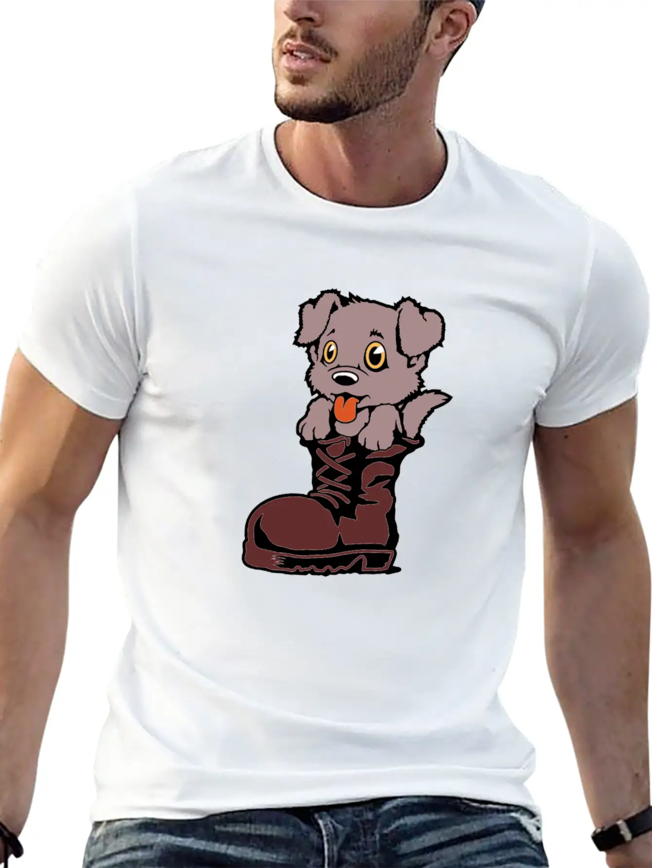 Boots Dog Essential Cotton Tee For Daily Outfits ¨C Unisex Style