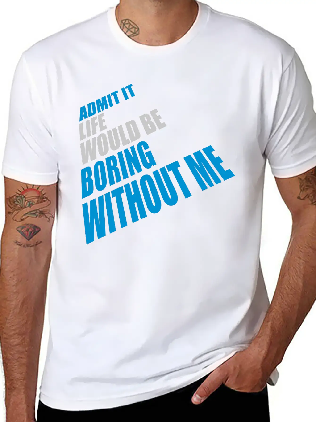 Boring Life Without Me Basic Graphic T-Shirt ¨C Daily Comfort In Soft Cotton