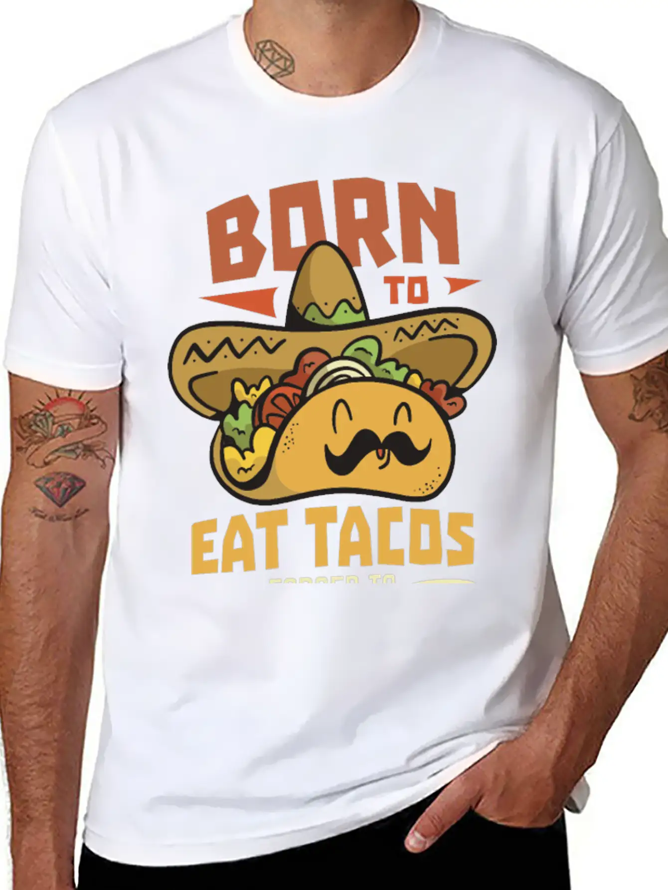 Born To Eat Tacos Forced To Work Soft Cotton Short Sleeve Tee ¨C Unisex Wardrobe Staple