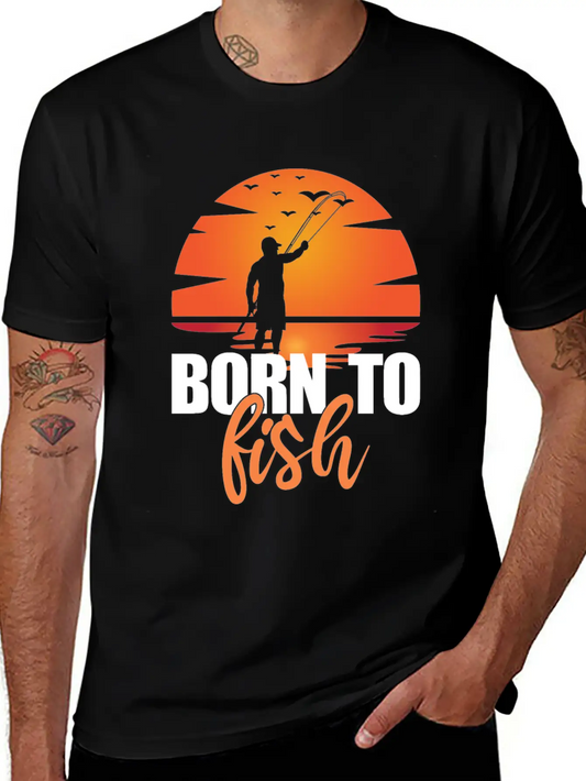 Born To Fish - Lake Hobby Outdoor Essential Cotton Tee For Daily Outfits ¨C Unisex Style