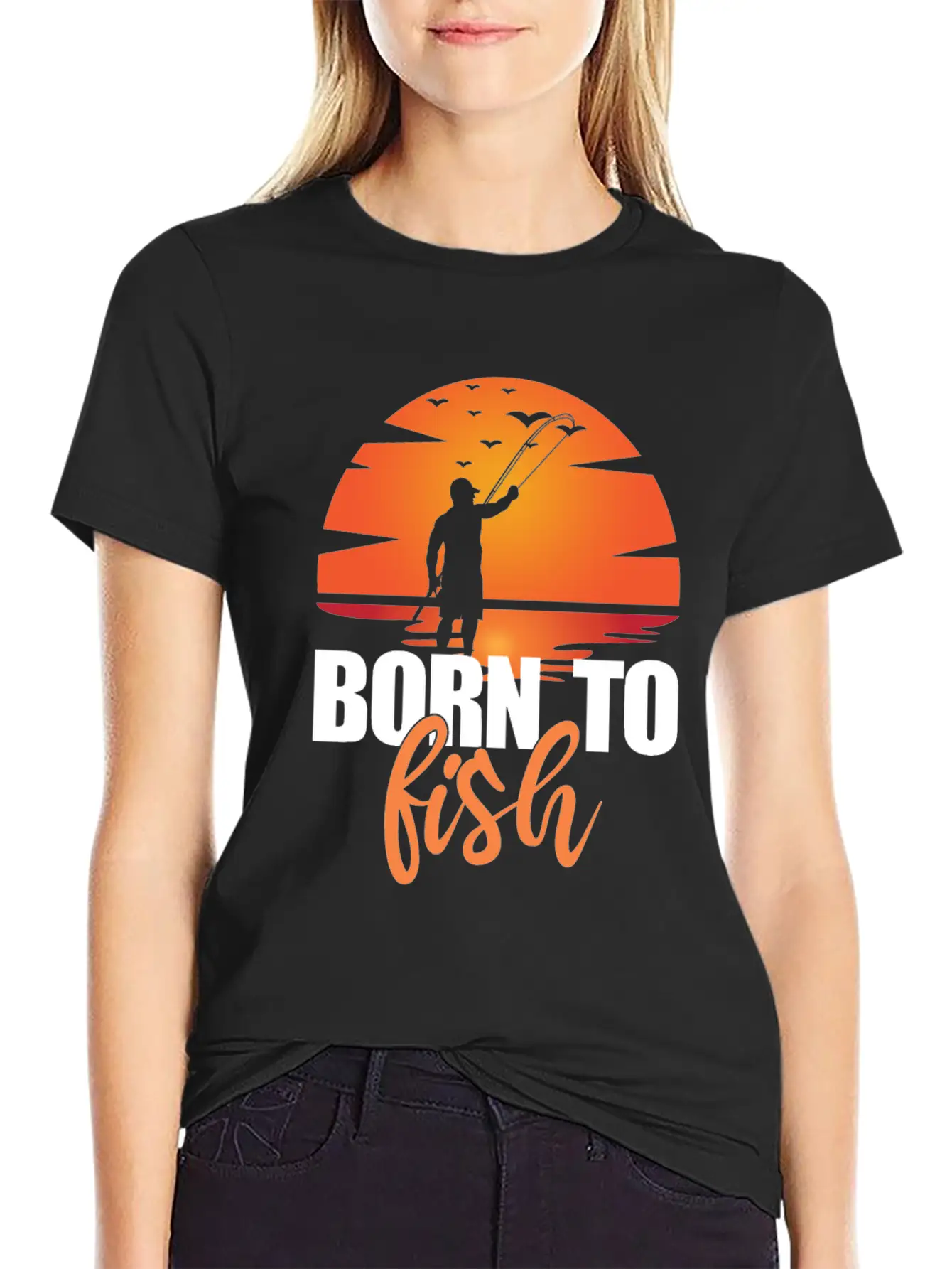 Born To Fish - Lake Hobby Outdoor Essential Cotton Tee For Daily Outfits ¨C Unisex Style