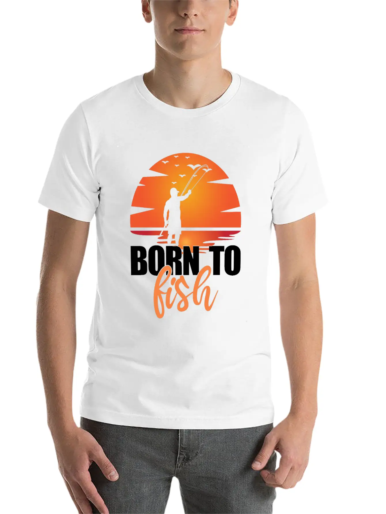 Born To Fish - Lake Hobby Outdoor Essential Cotton Tee For Daily Outfits ¨C Unisex Style