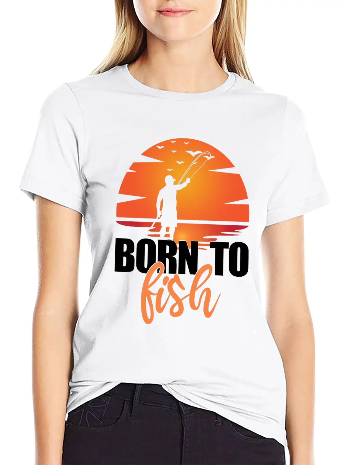 Born To Fish - Lake Hobby Outdoor Essential Cotton Tee For Daily Outfits ¨C Unisex Style