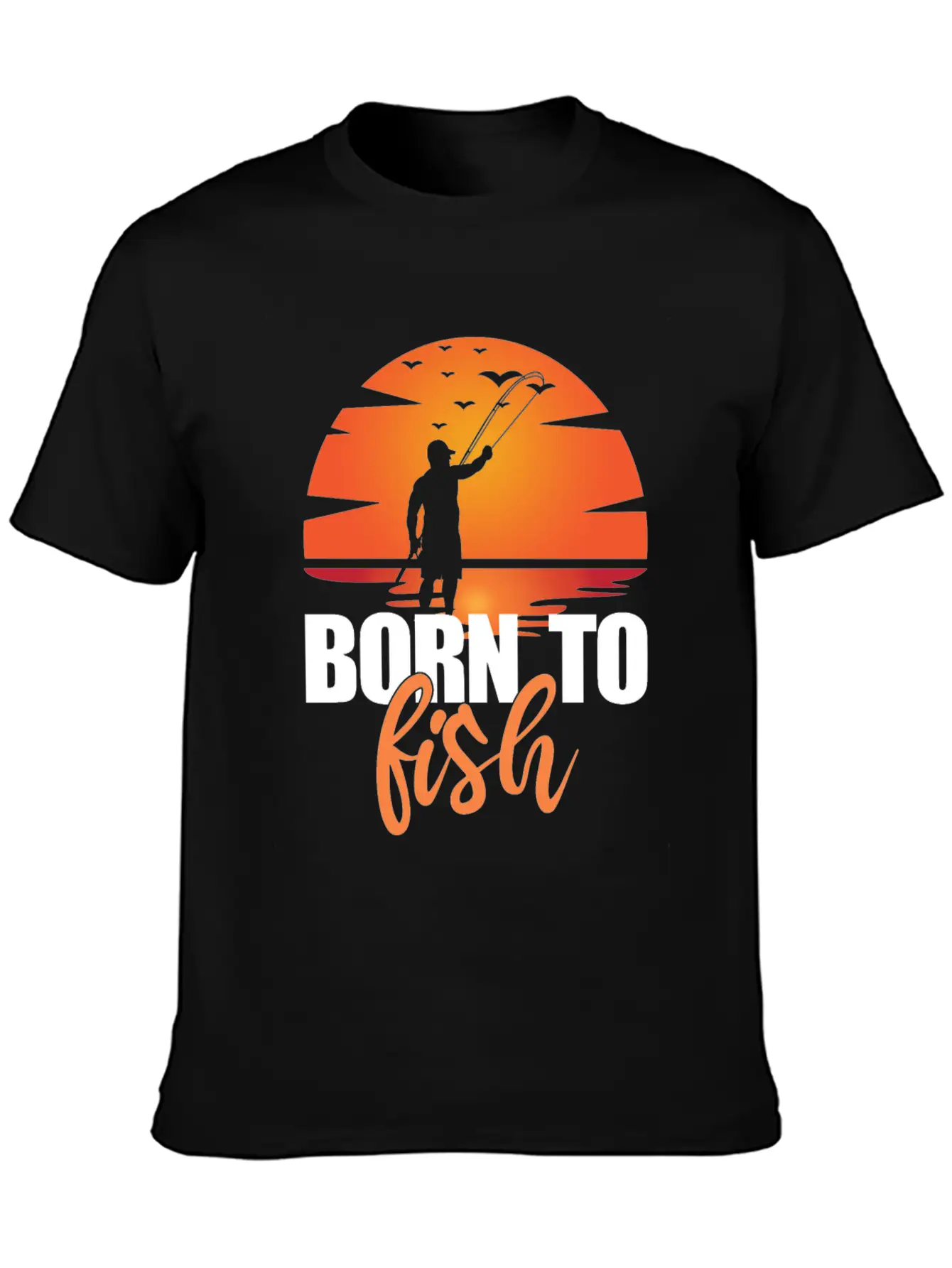 Born To Fish - Lake Hobby Outdoor Essential Cotton Tee For Daily Outfits ¨C Unisex Style