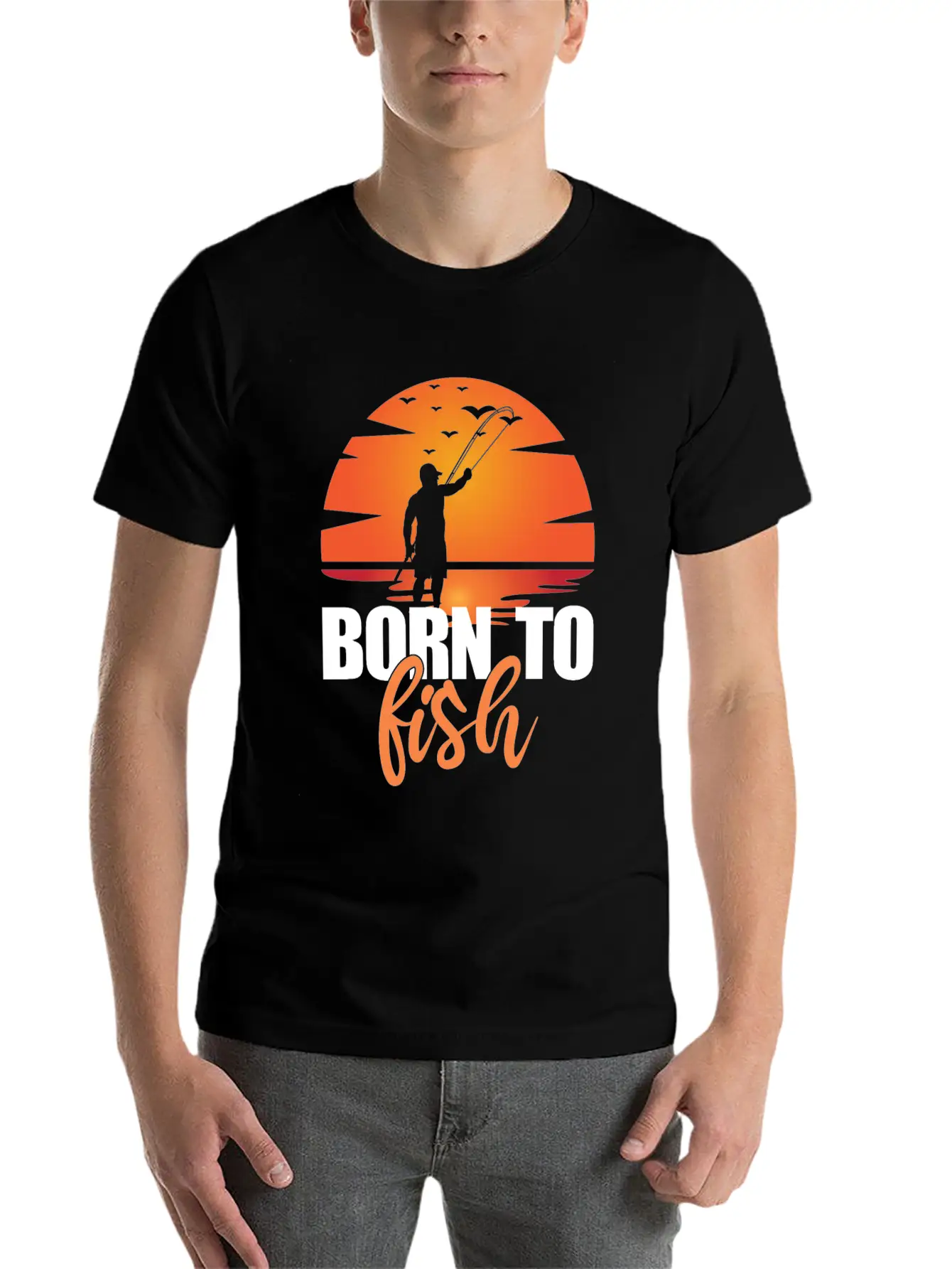 Born To Fish - Lake Hobby Outdoor Essential Cotton Tee For Daily Outfits ¨C Unisex Style