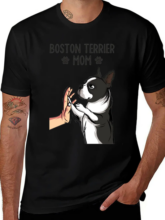 Boston Terrier Mom Dogs Mama Mist Basic Graphic T-Shirt ¨C Daily Comfort In Soft Cotton