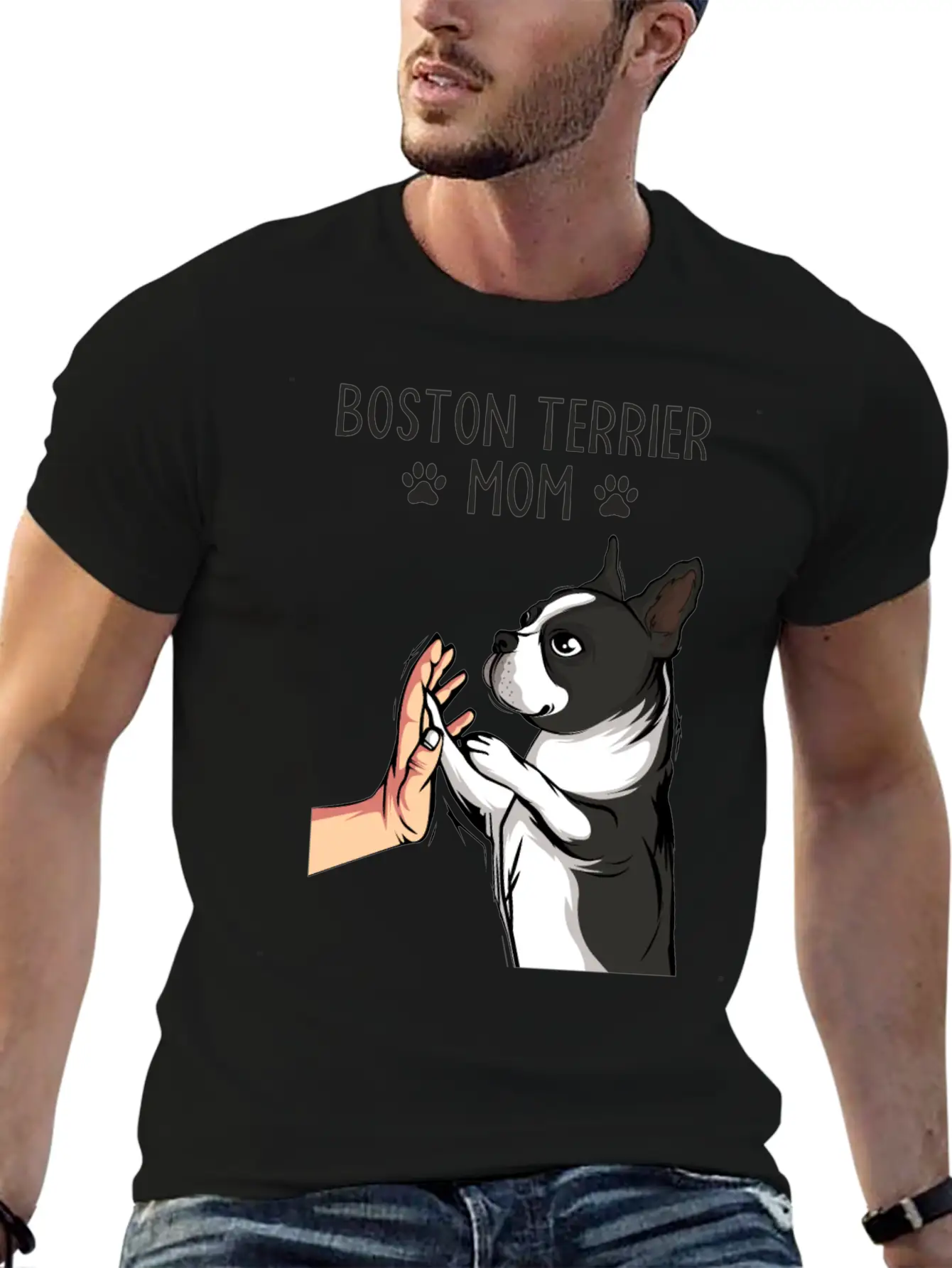 Boston Terrier Mom Dogs Mama Mist Basic Graphic T-Shirt ¨C Daily Comfort In Soft Cotton