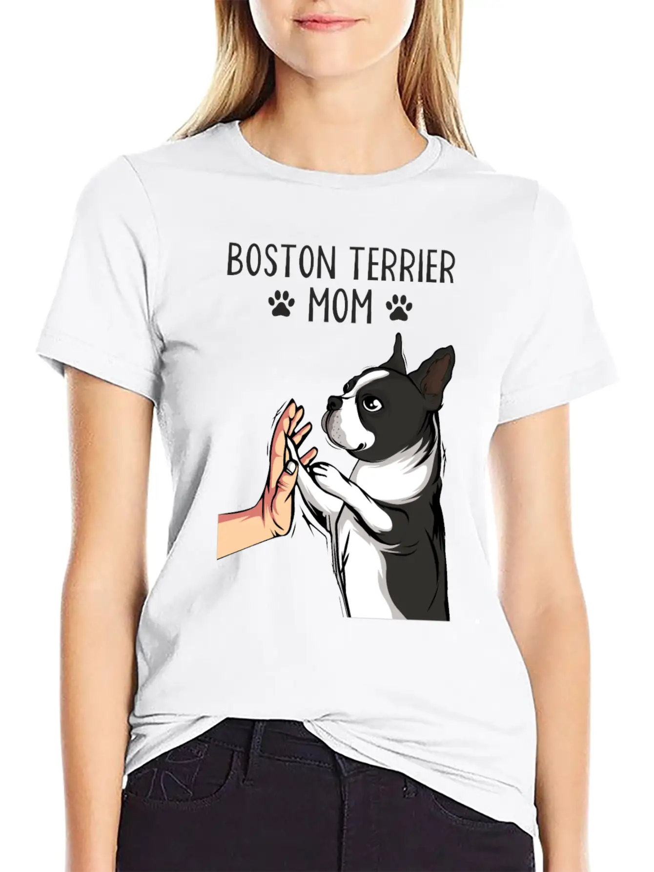 Boston Terrier Mom Dogs Mama Mist Basic Graphic T-Shirt ¨C Daily Comfort In Soft Cotton