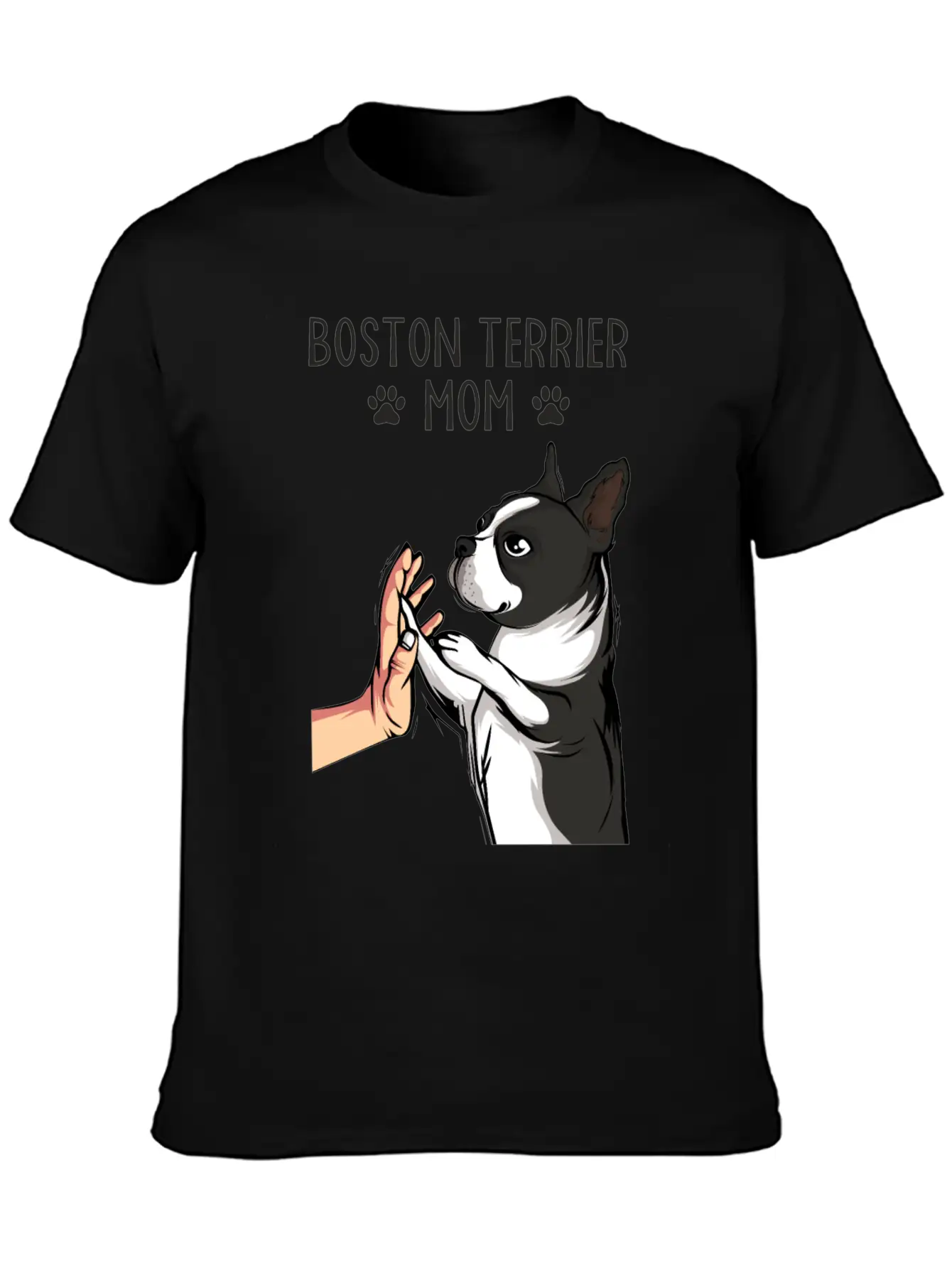 Boston Terrier Mom Dogs Mama Mist Basic Graphic T-Shirt ¨C Daily Comfort In Soft Cotton