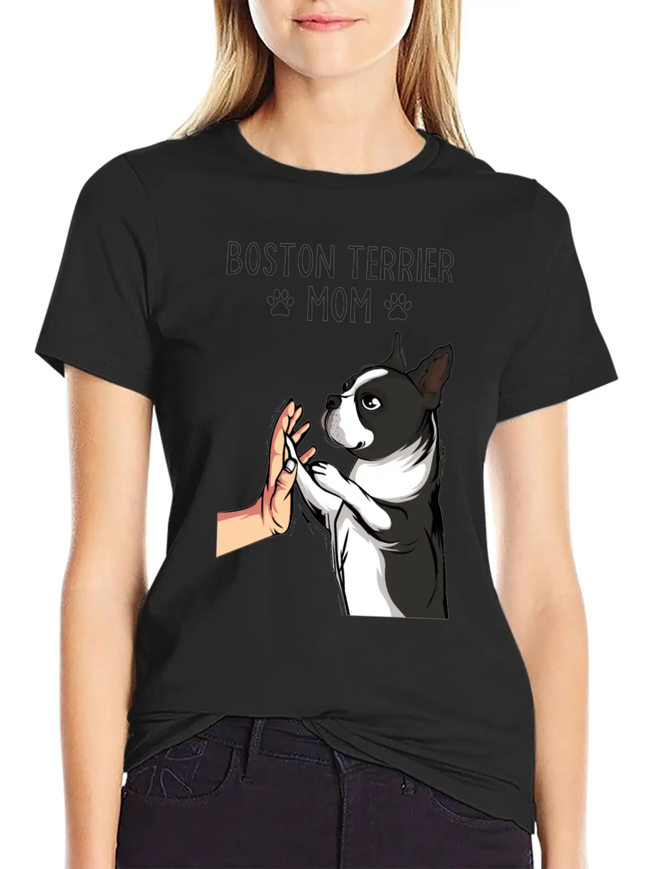 Boston Terrier Mom Dogs Mama Mist Basic Graphic T-Shirt ¨C Daily Comfort In Soft Cotton