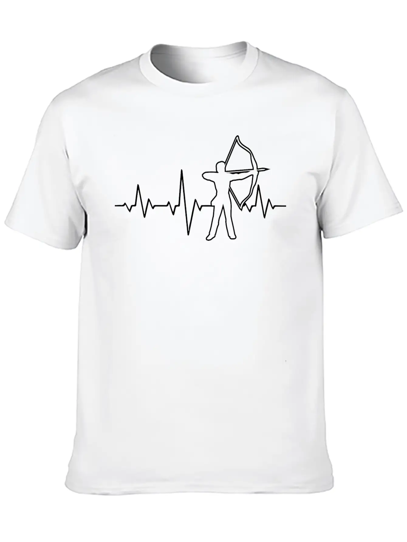 Bow And Arrow Heartbeat Archery Archer Sport Hunt Basic Graphic T-Shirt ¨C Daily Comfort In Soft Cotton