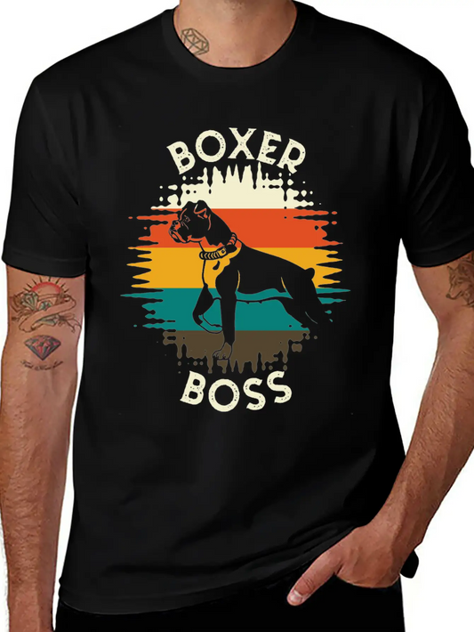 Boxer Boss Dog Dog Breed Fighting Dog Essential Cotton Tee For Daily Outfits ¨C Unisex Style