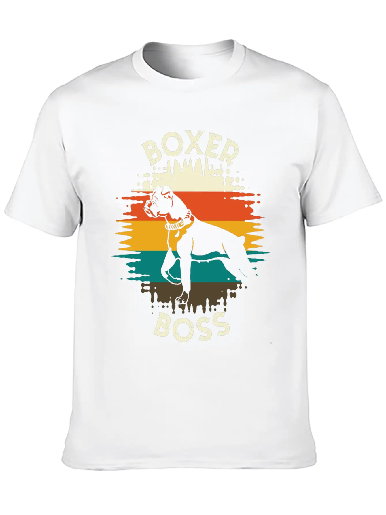 Boxer Boss Dog Dog Breed Fighting Dog Essential Cotton Tee For Daily Outfits ¨C Unisex Style
