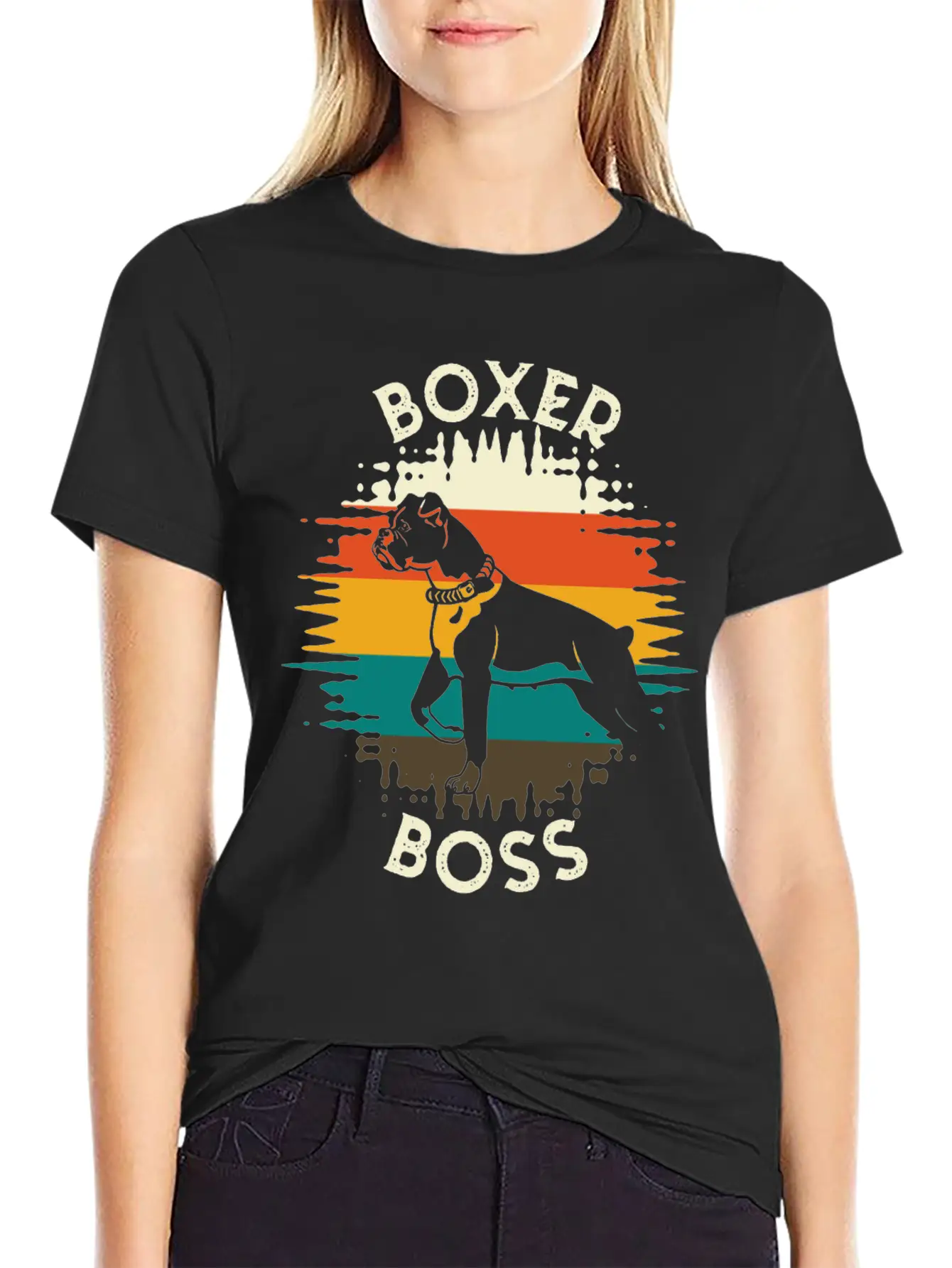 Boxer Boss Dog Dog Breed Fighting Dog Essential Cotton Tee For Daily Outfits ¨C Unisex Style