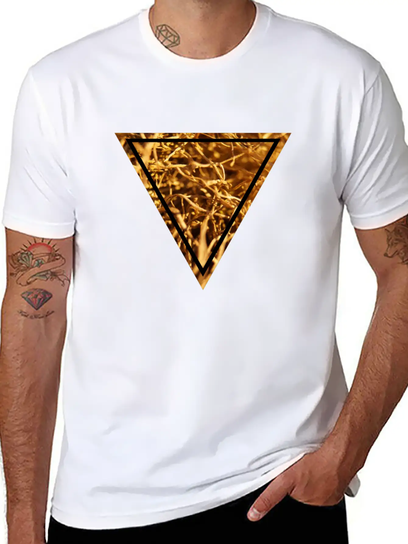 Branches Streetwear Triangle Art Artist Style Essential Cotton Tee For Daily Outfits ¨C Unisex Style