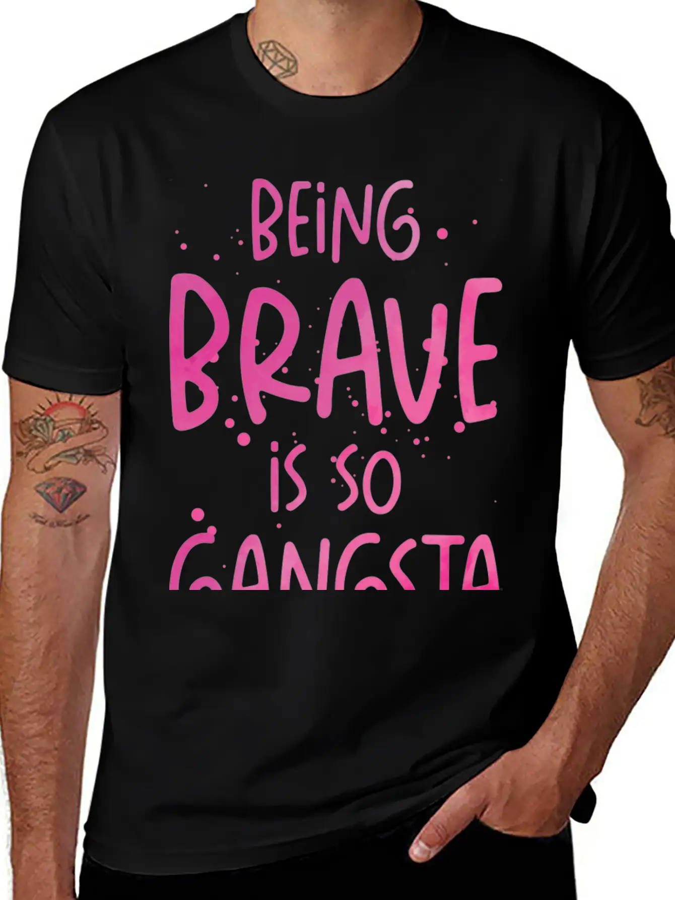 Brave Gangsta School Counselor Emotion Quotes Essential Cotton Tee For Daily Outfits ¨C Unisex Style