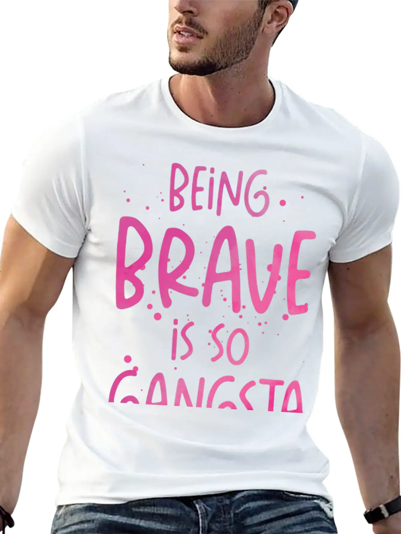 Brave Gangsta School Counselor Emotion Quotes Essential Cotton Tee For Daily Outfits ¨C Unisex Style