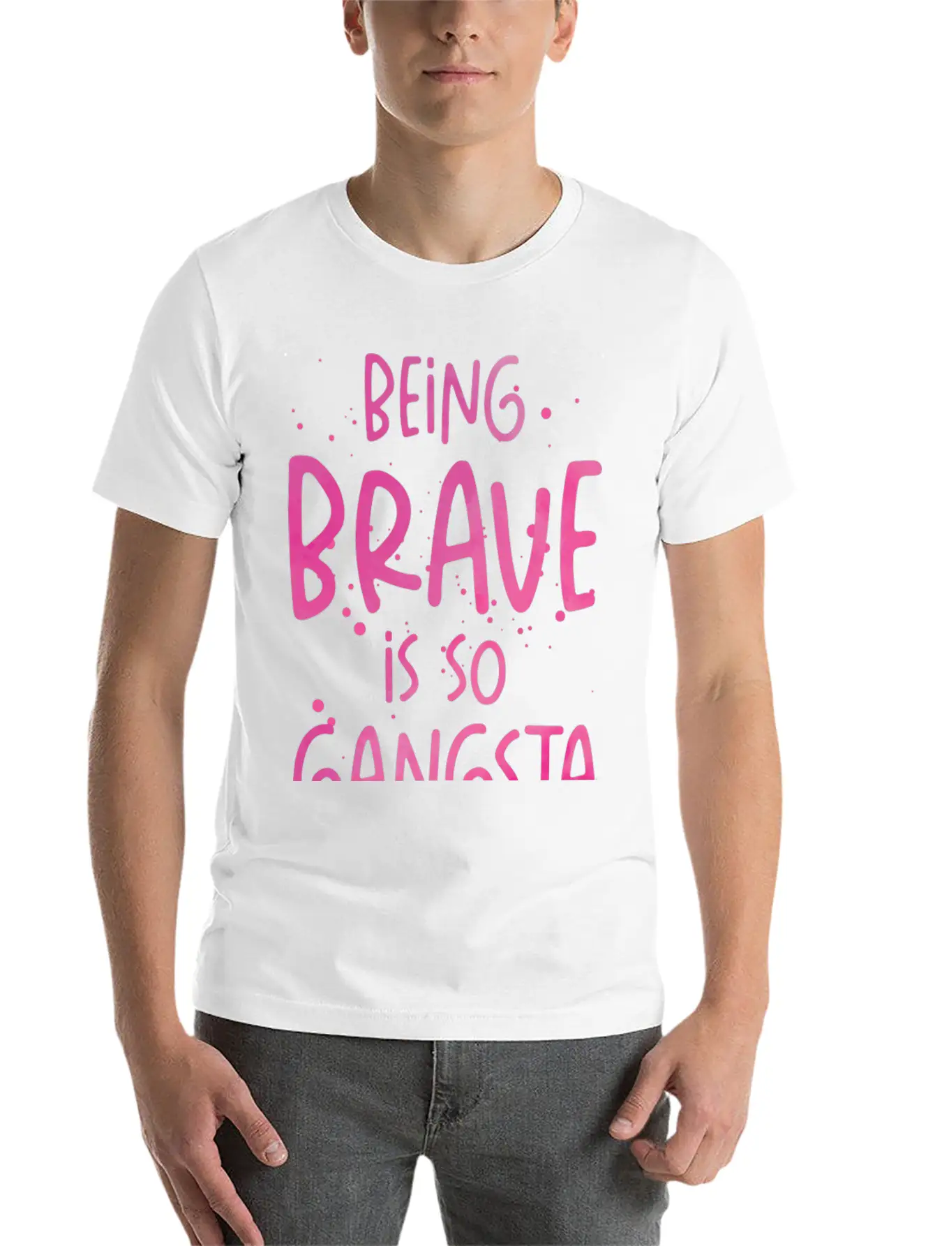 Brave Gangsta School Counselor Emotion Quotes Essential Cotton Tee For Daily Outfits ¨C Unisex Style