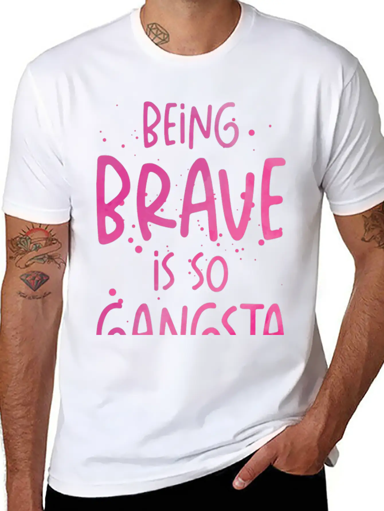 Brave Gangsta School Counselor Emotion Quotes Essential Cotton Tee For Daily Outfits ¨C Unisex Style